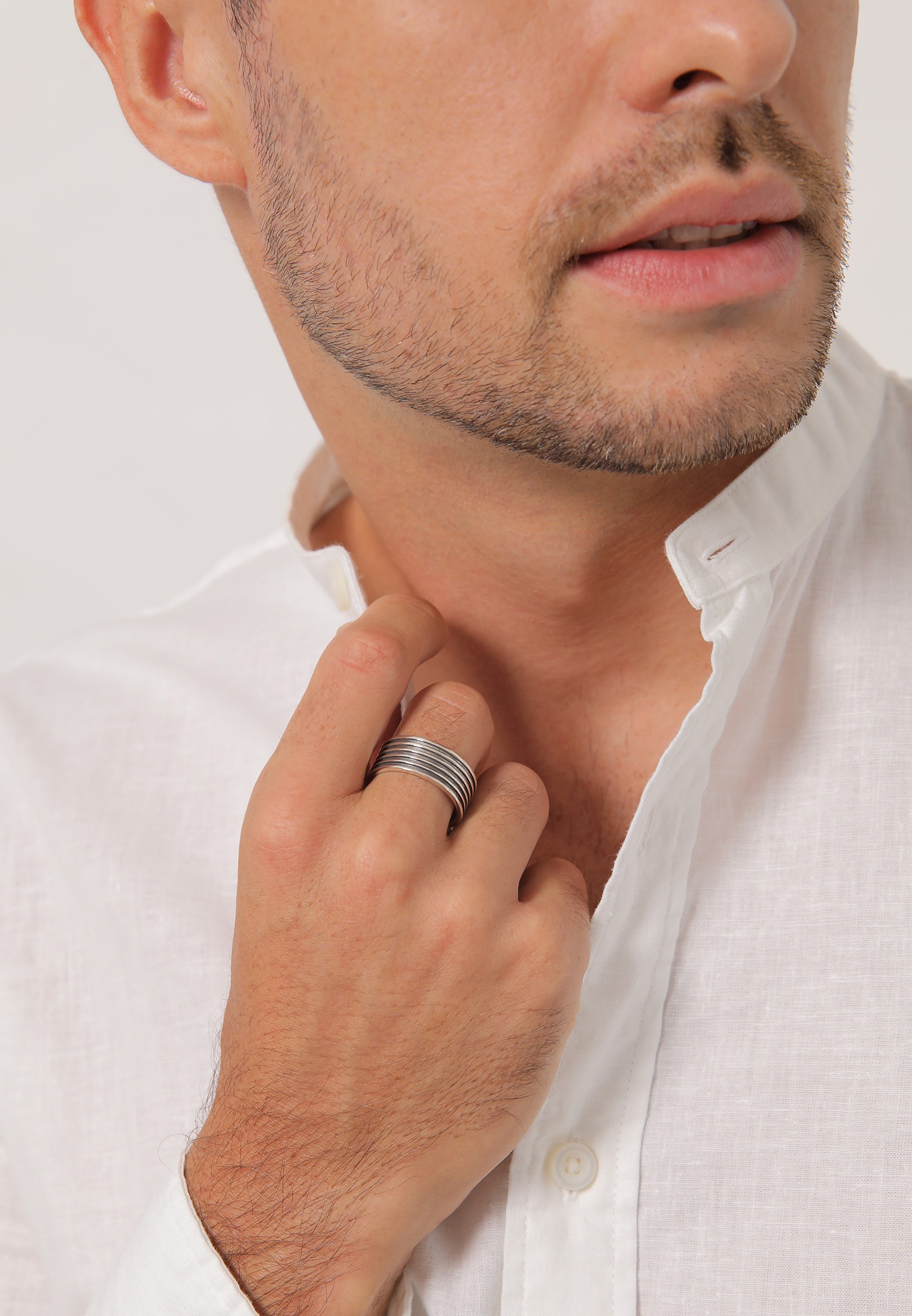 Kuzzoi Silberring »Ring Herren Bandring Massiv Rillen 925 Silber«