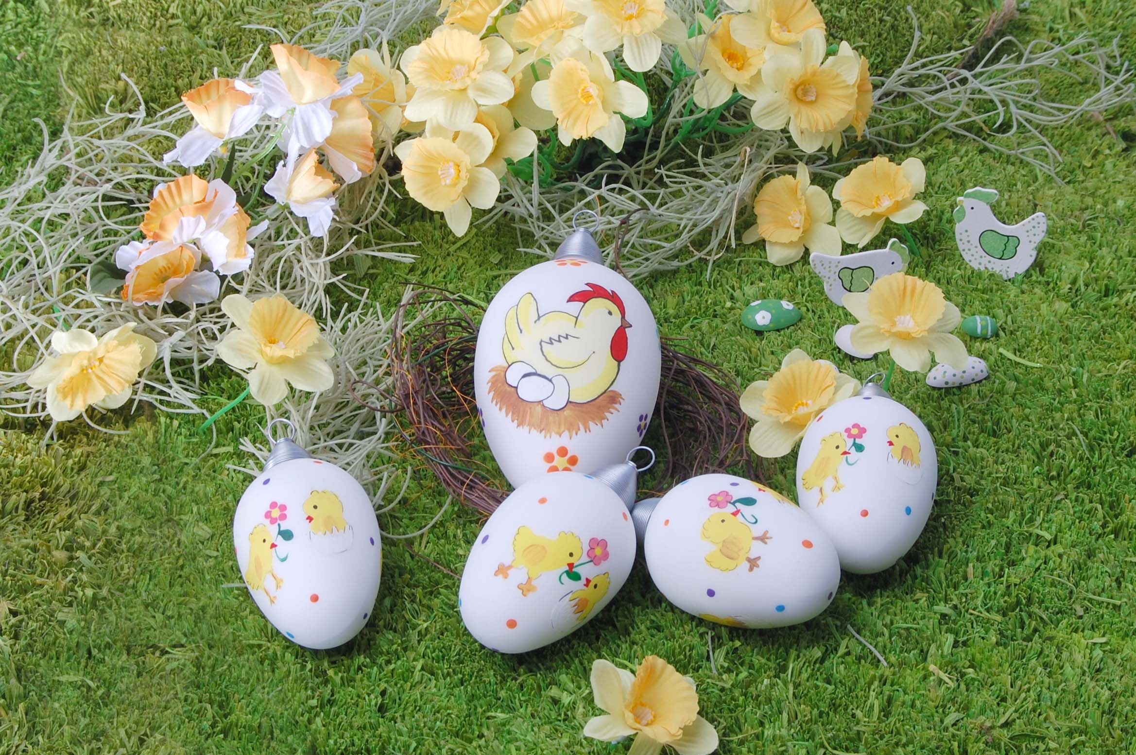 Krebs Glas und Osterei »Henne auf Rechnung Küken« Eiern kaufen mit Lauscha