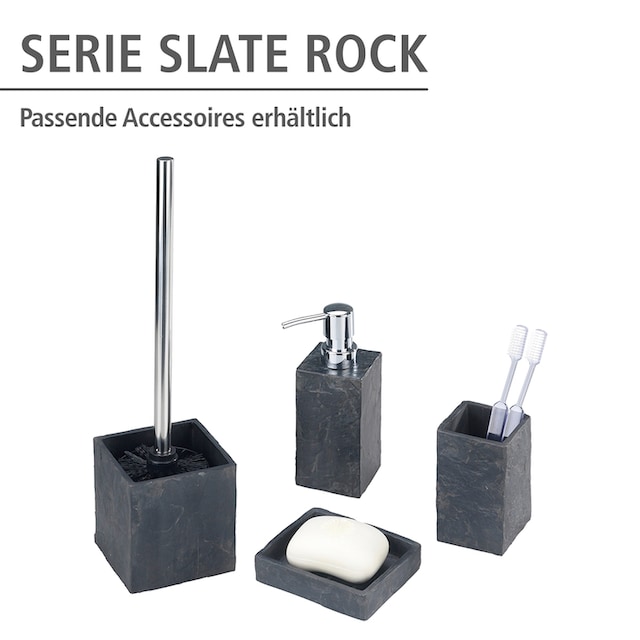 WENKO WC-Garnitur »Slate Rock«, aus Polyresin (Kunststein) online kaufen |  mit 3 Jahren XXL Garantie | Toilettenbürstenhalter