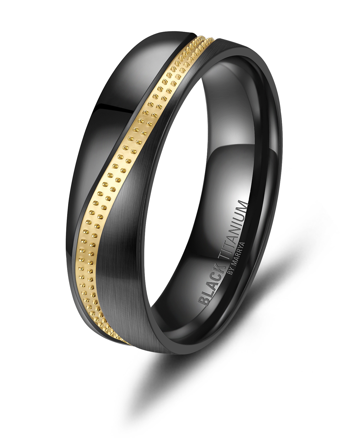 Marrya Partnerring »BLACK TITANIUM by MARRYA Black Titanium - Zirkonium Ringe Trauringe Eheringe Partnerringe«