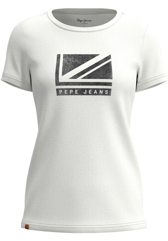 Pepe Jeans Kurzarmshirt »BEATRIZ«, mit tollem Flaggen-Print im Brustbereich kaufen