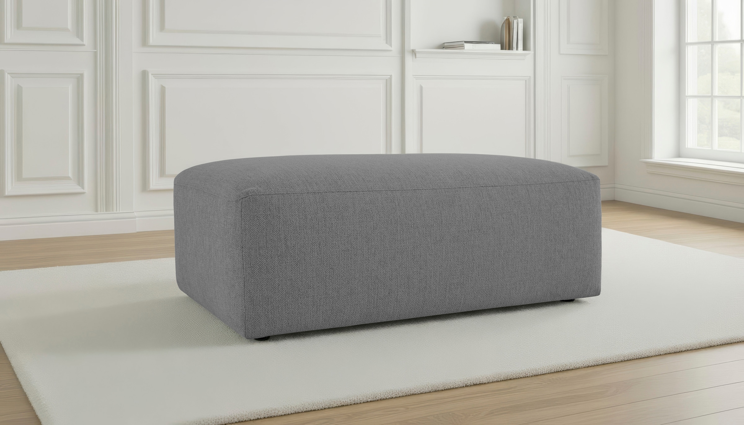 OTTO home Polsterhocker »Koa Pouf, Webstoff, Cord, Struktur, Chenille« Wellenunterfederung, weicher Lounge-Sitzkomfort