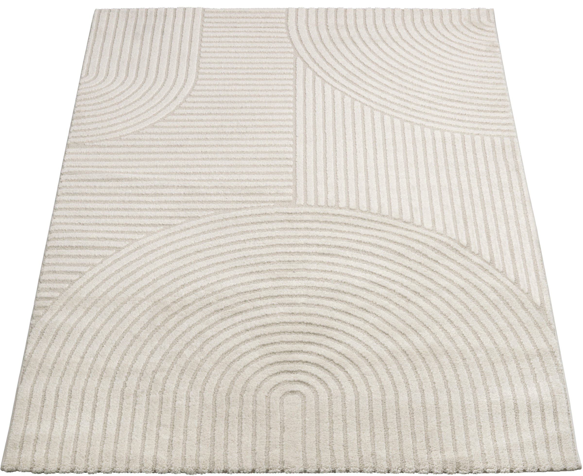 merinos Teppich »Elio 6« rechteckig 16 mm Höhe moderner Kurzflor Teppich mit Hoch-Tief-Effekt, 3D Effekt