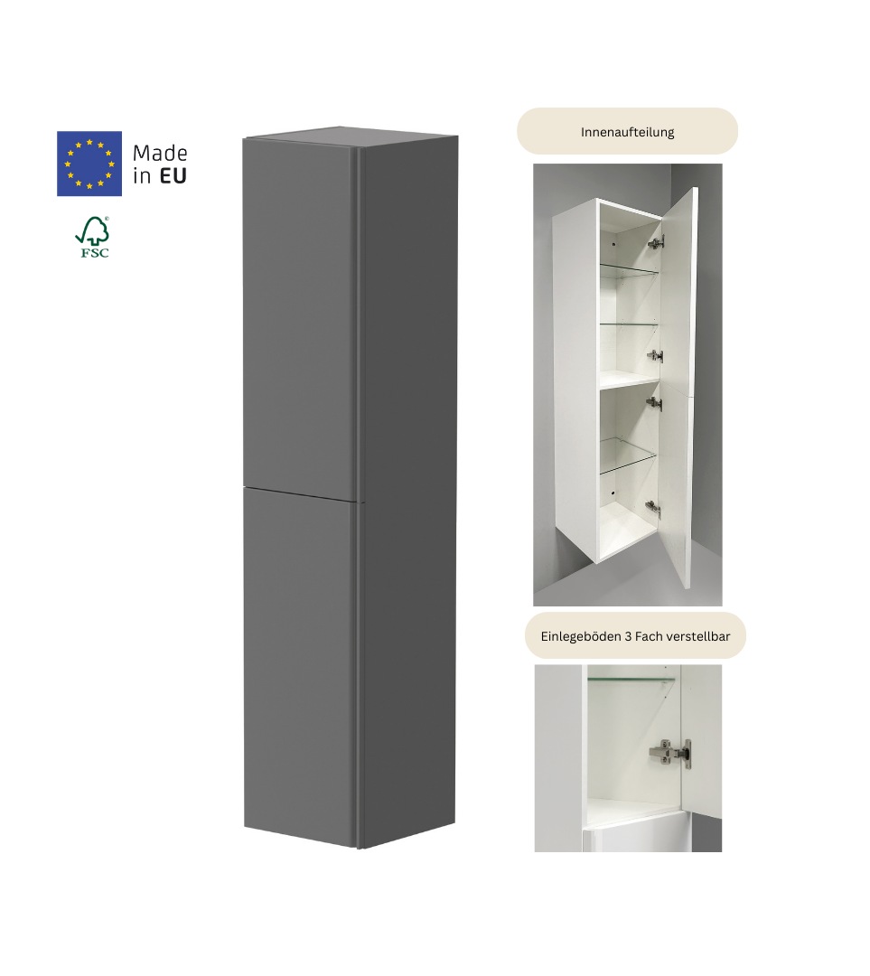welltime Hochschrank »Cosmos«, mit Soft-Close Funktion, Breite 35 cm, Höhe 160 cm, FSC®