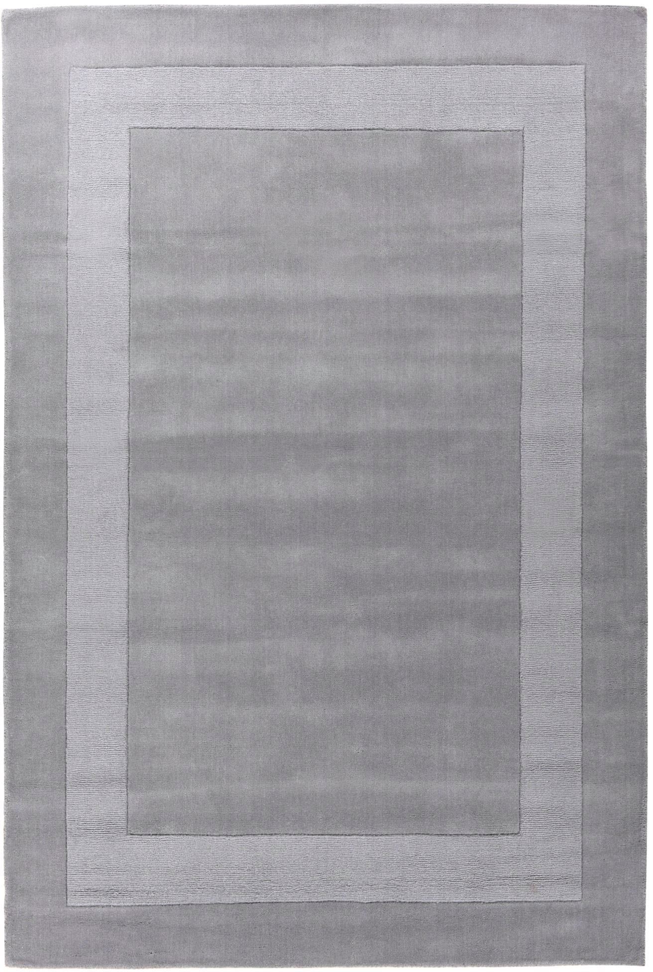 THEKO Wollteppich »USEDOM 8301«, rechteckig, 11 mm Höhe, Uni Farben, reine Wolle, handgetuftet, mit Bordüre