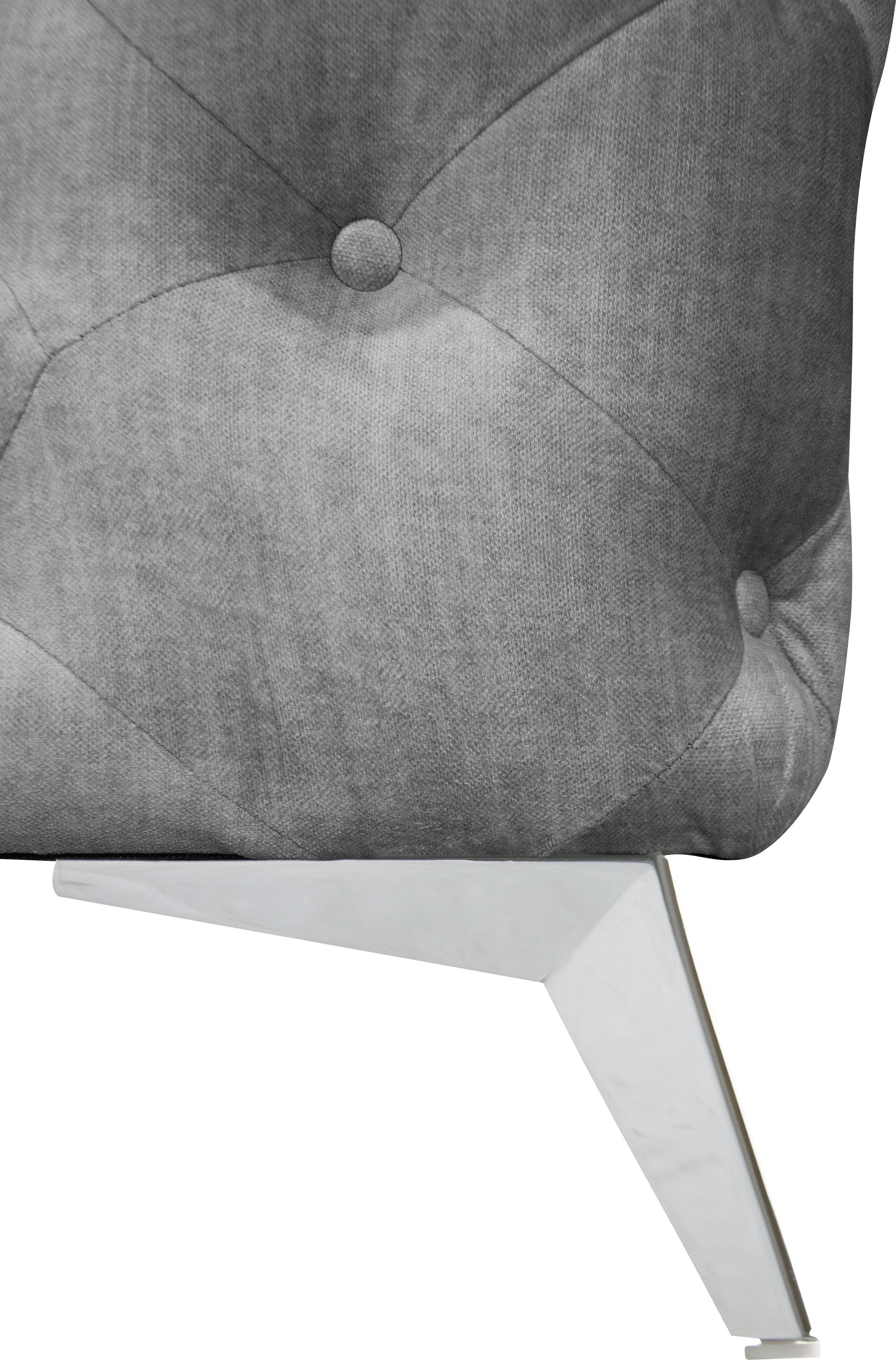 Leonique Chesterfield-Sofa »Ecksofa GLYNIS L-Form mit Wellenunterfederung, Maße B/T/H 323/264/75cm«, aufwändige Knopfheftung, moderne Chesterfield Optik, Fußfarbe wählbar
