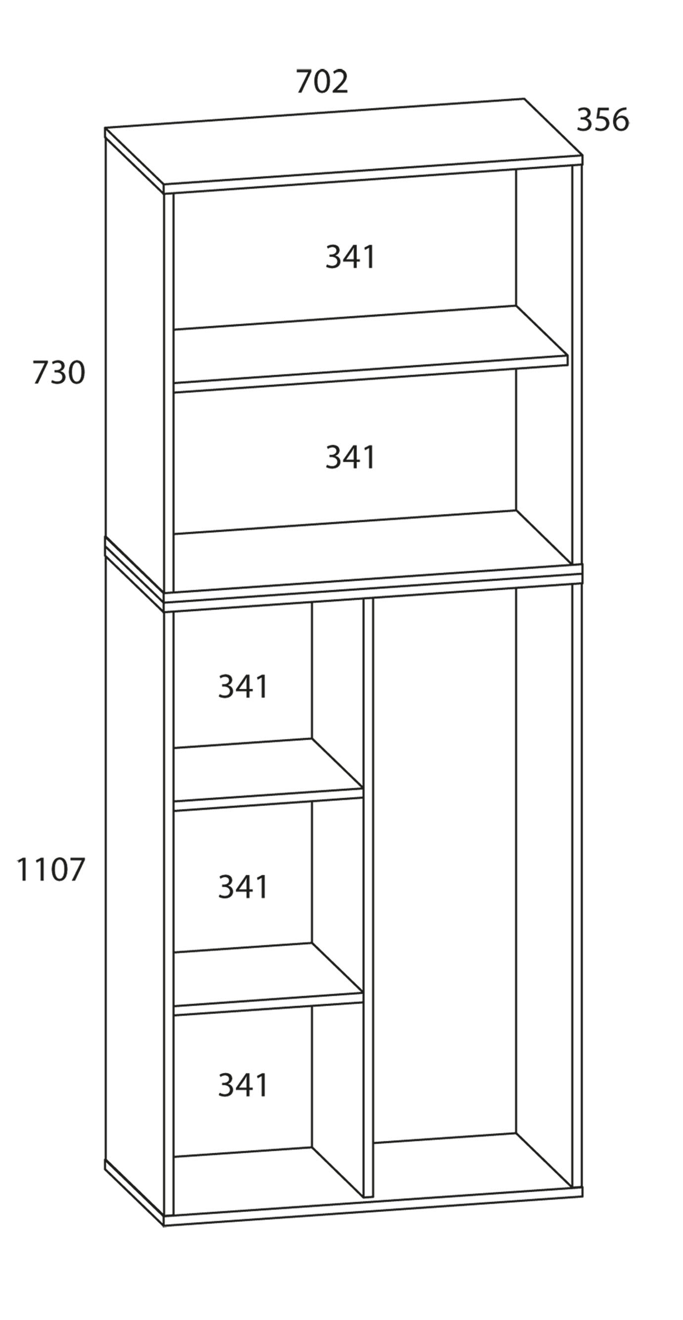 VCM Mehrzweckschrank »VCM Holz Besenschrank | 6 Fächer | Haushaltsschrank | Maße: B. 70 x H. 184 x T. 40 cm | 4 Drehtüren - Lona«, (1 St.)