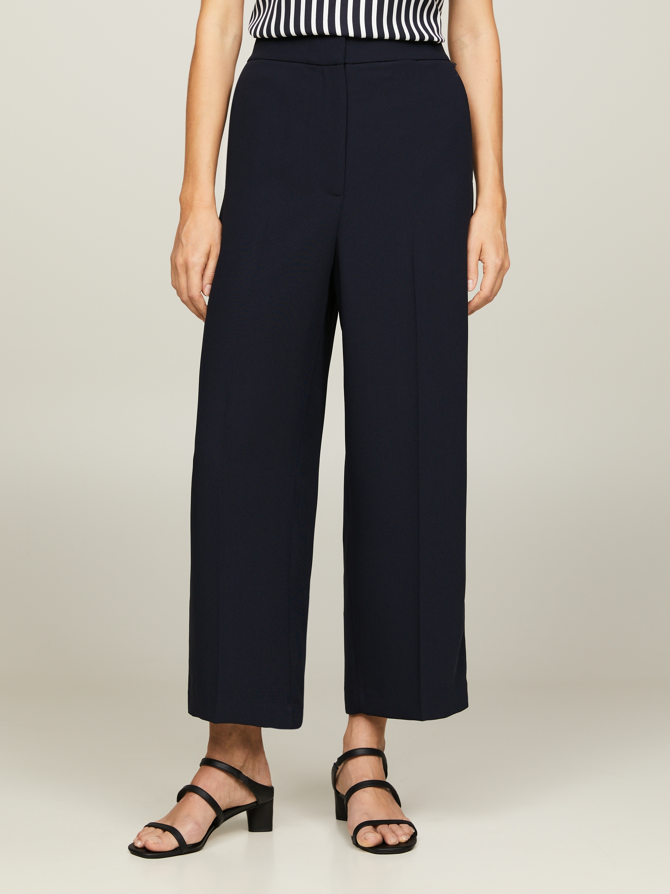 Bügelfaltenhose »FLUID TWILL WIDE LEG CROP«, mit Bügelfalten