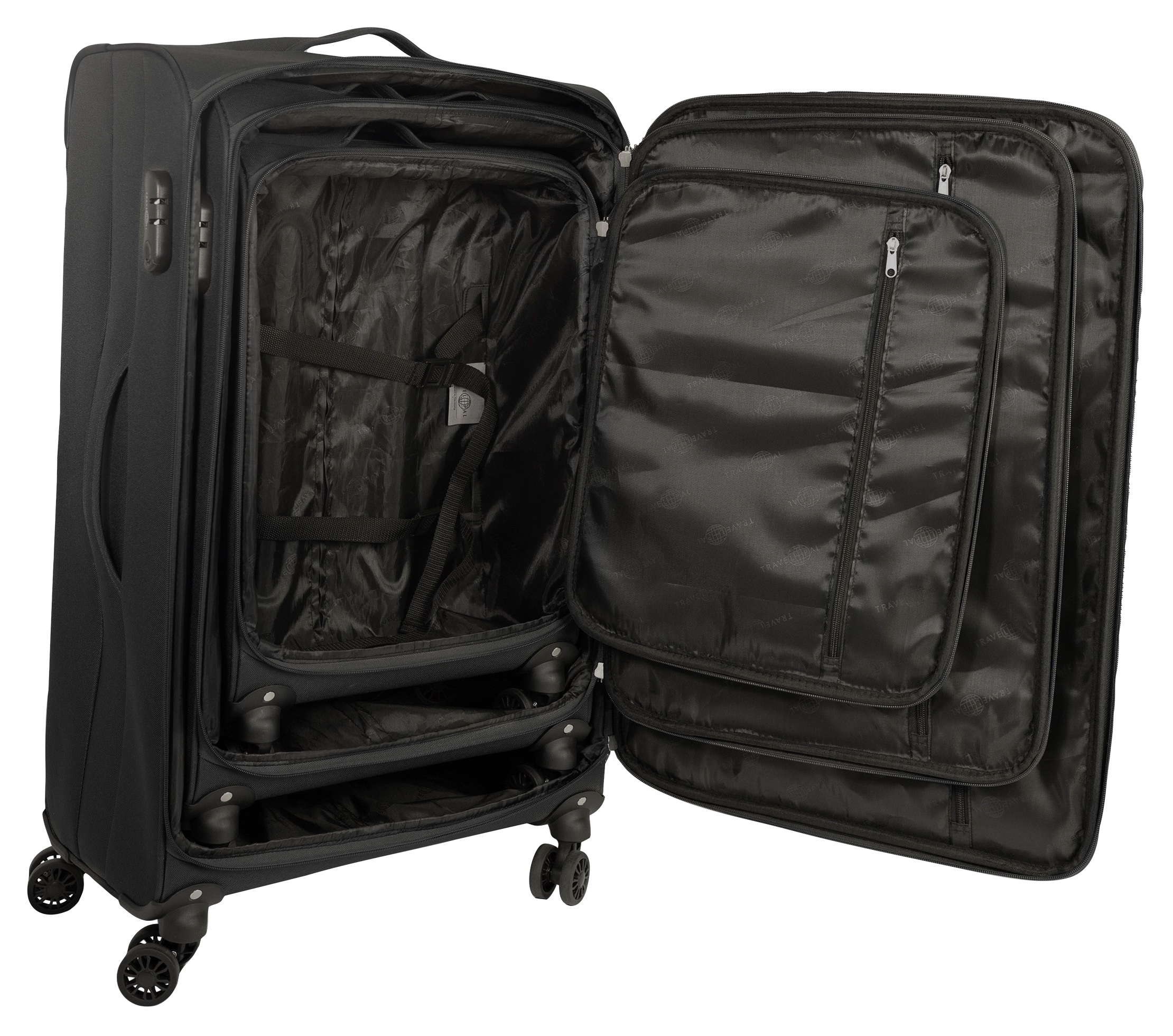 Travel Pal Trolleyset »Reisegepäck Trolley-Set PALMA«, (Set, 7 tlg.), 3 Koffer S/M/L, Reisetasche, Fliegetasche, Kofferanhänger, Koffergurt