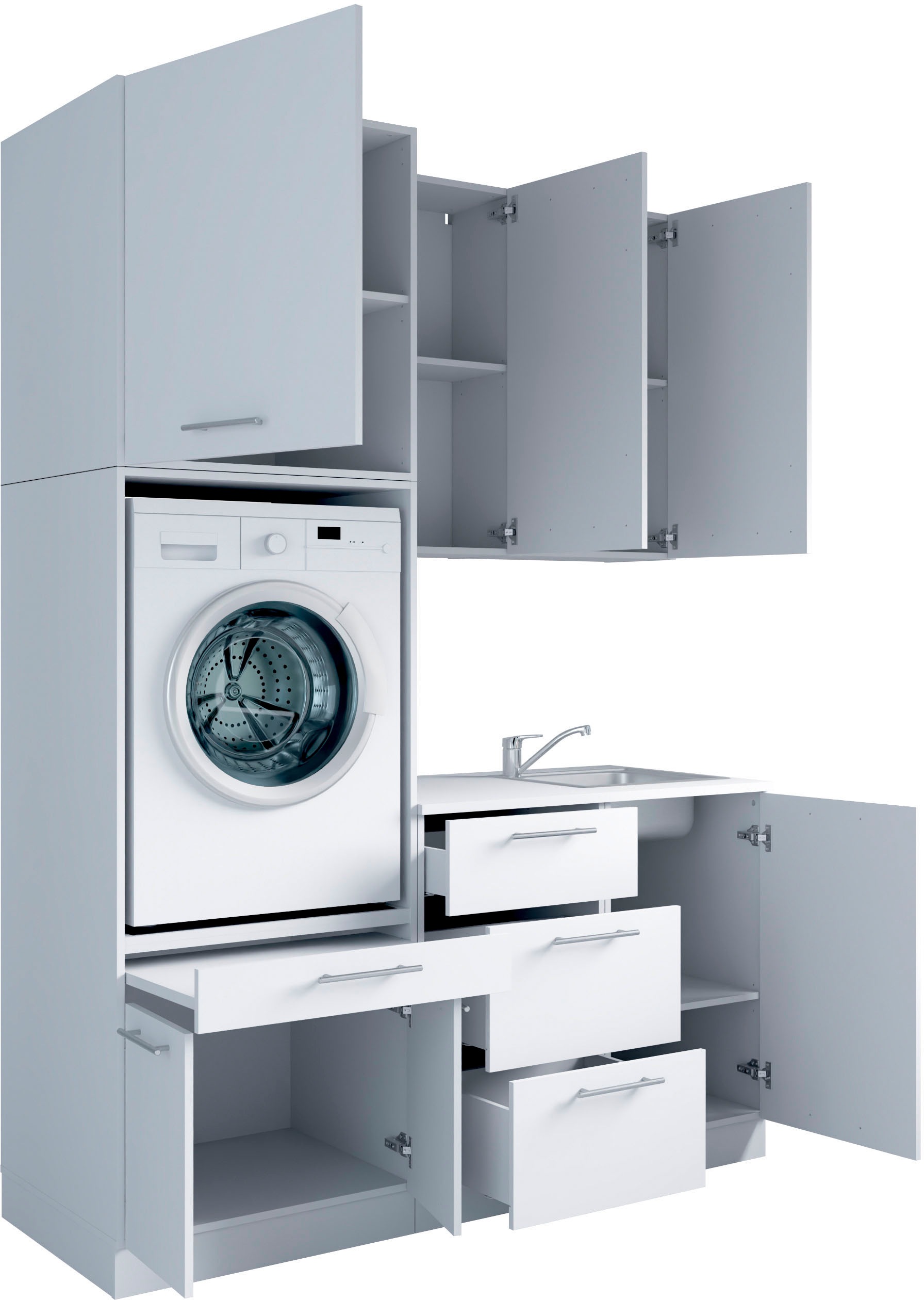 Laundreezy Mehrzweckschrank-Set »Laundreezy, 6-tlg. Mehrzweckschrank-Set B/H/T 168/238/68 cm« 6 Stk. tlg.