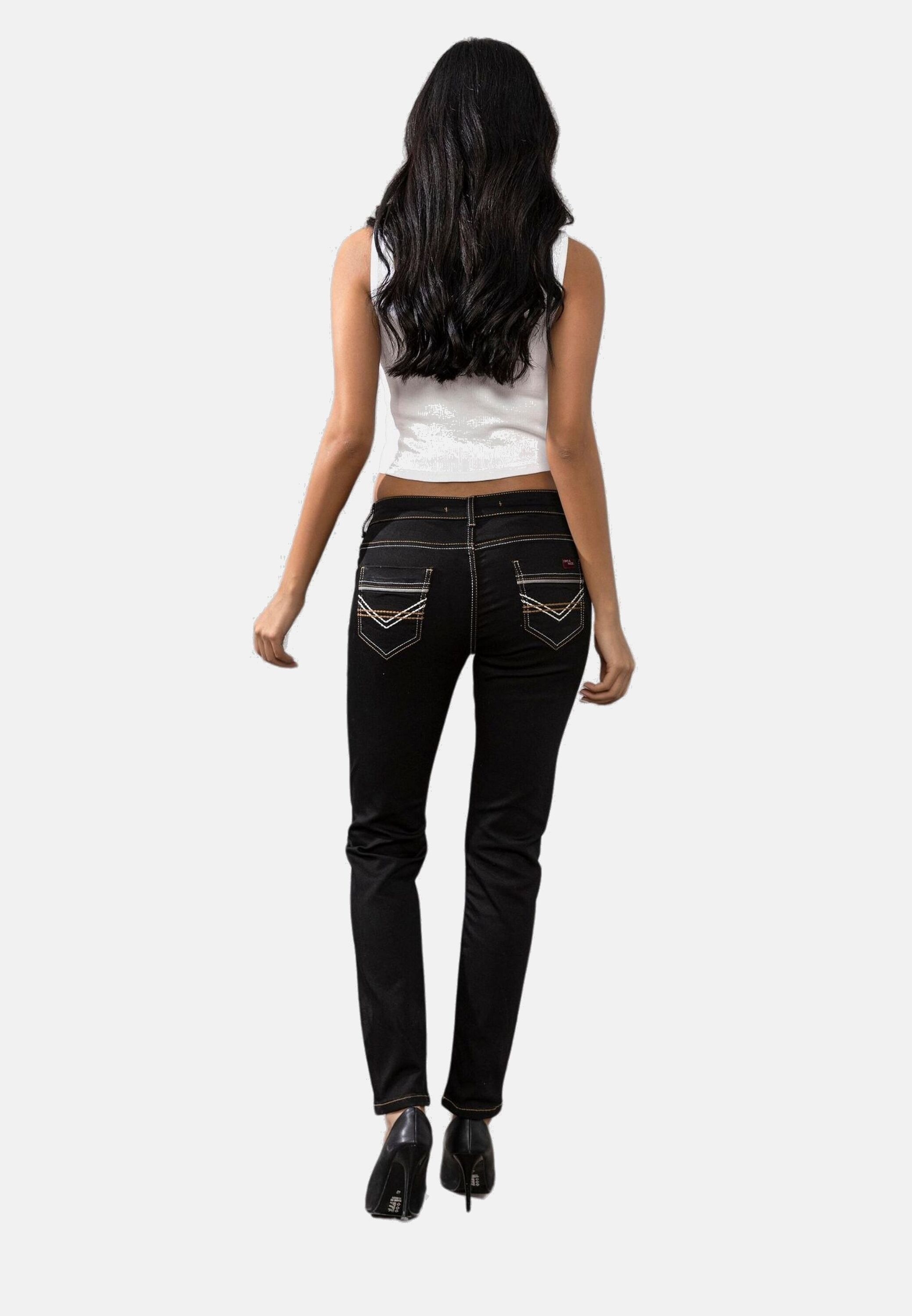 Cipo & Baxx Slim-fit-Jeans »Cipo & Baxx Jeans« mit auffällig farbigen Ziernähten, WD256