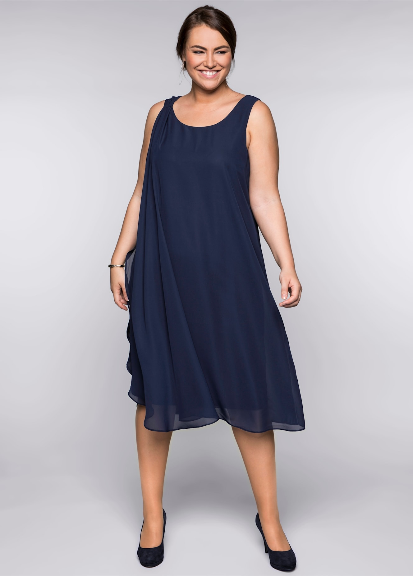 Sheego Chiffonkleid "Kleid"
