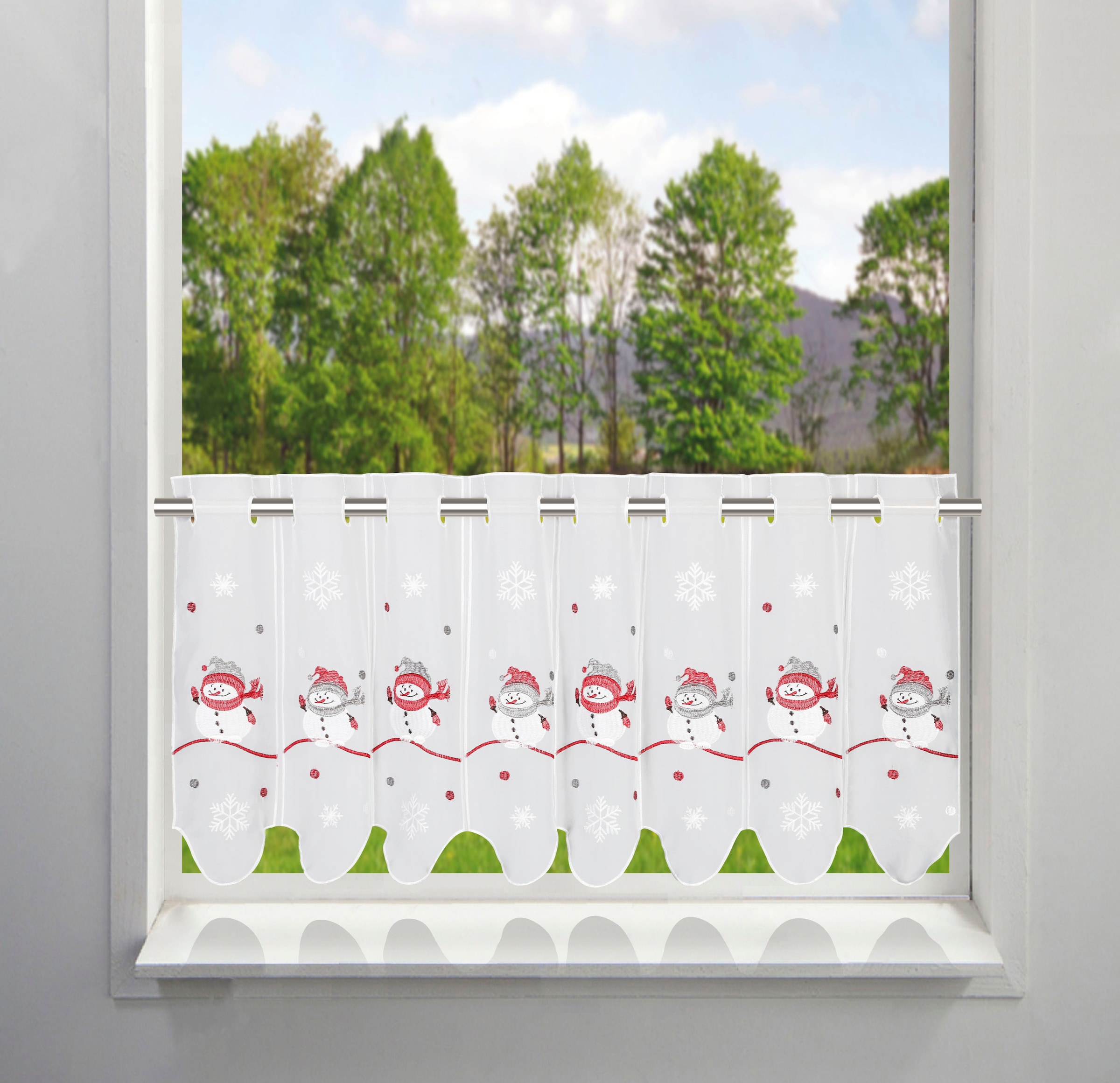 Scheibengardine Polyester Transparent, kaufen online Voile, my home St.), »Snowman«, (1