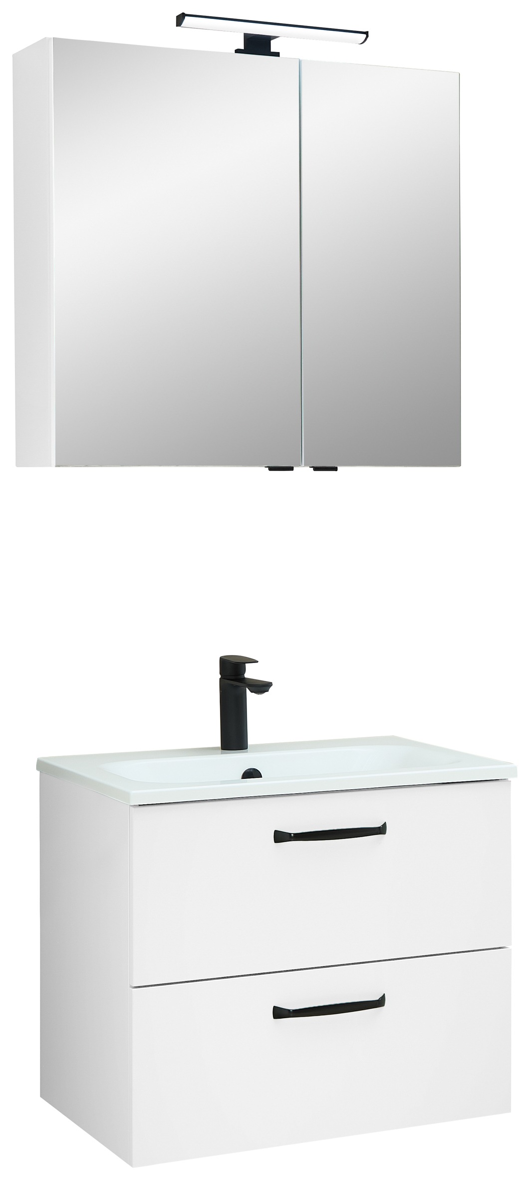 Saphir Badmöbel-Set »Quickset 500,Waschtischunterschrank mit Waschtisch und Spiegelschrank« 3 Stk. tlg.