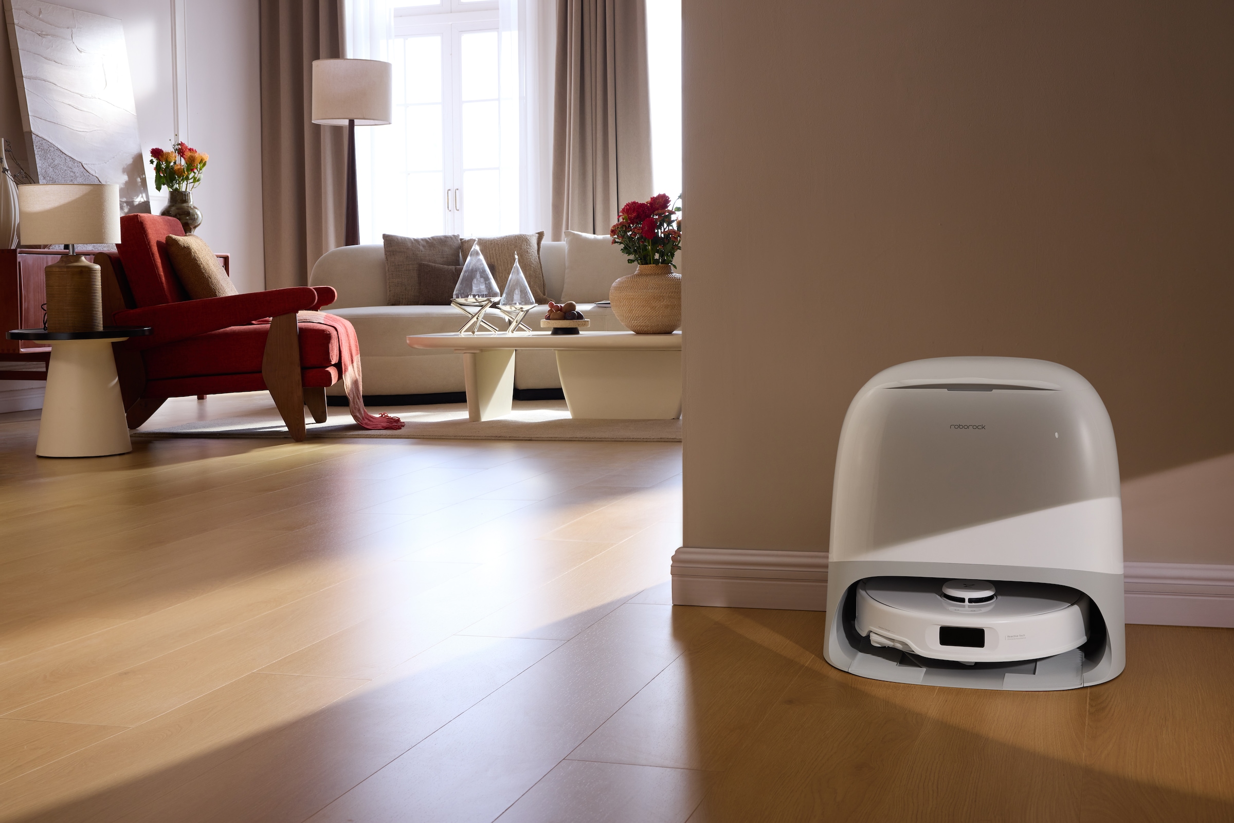 Roborock Saugroboter »Qrevo Curv 5A1, mit Wischfunktion, automatisches Entleeren« Auffüllen intensiver und Moppwäsche bei 75 °C.