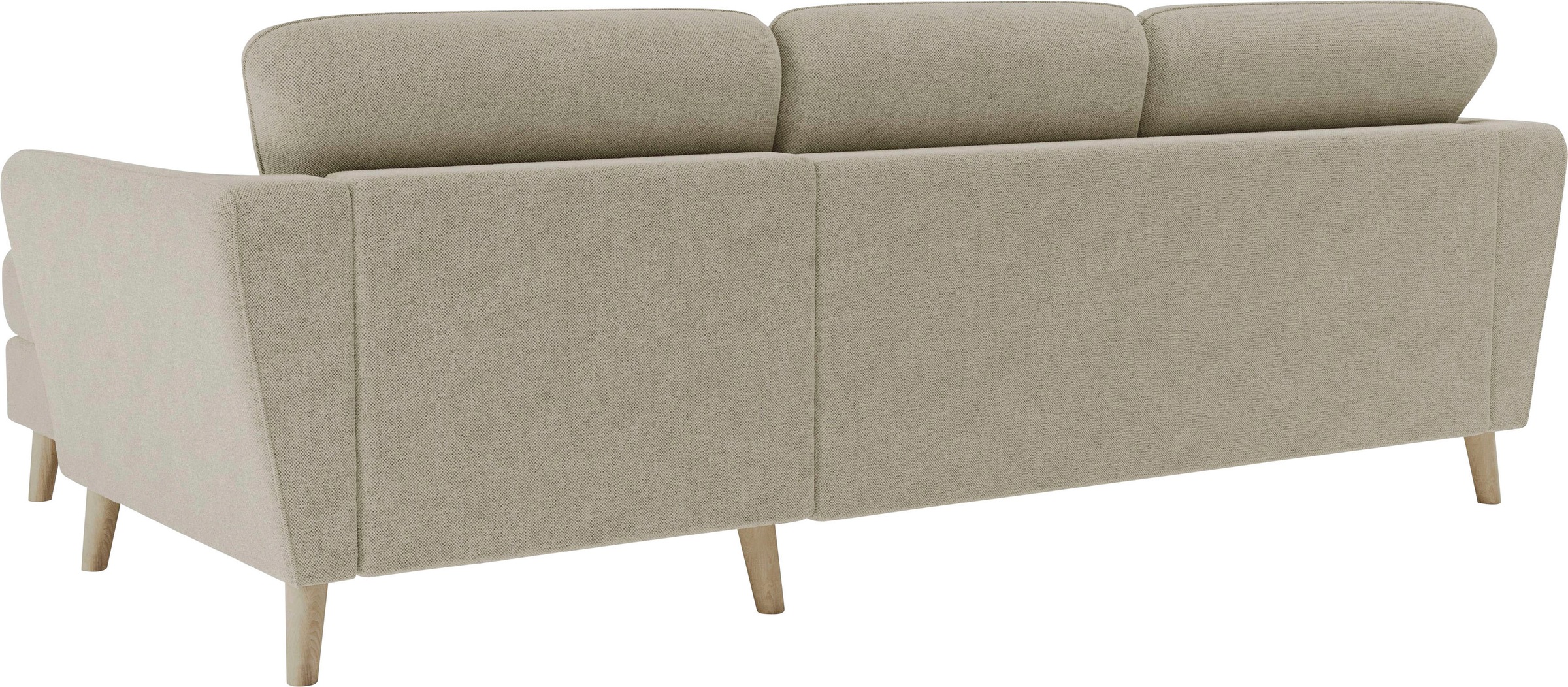 Home affaire Ecksofa »MARSEILLE (242/152cm),L-Form, Rec. rechts/links« Massivholzbeine Eiche, Landhausstil, Wellenunterfederung