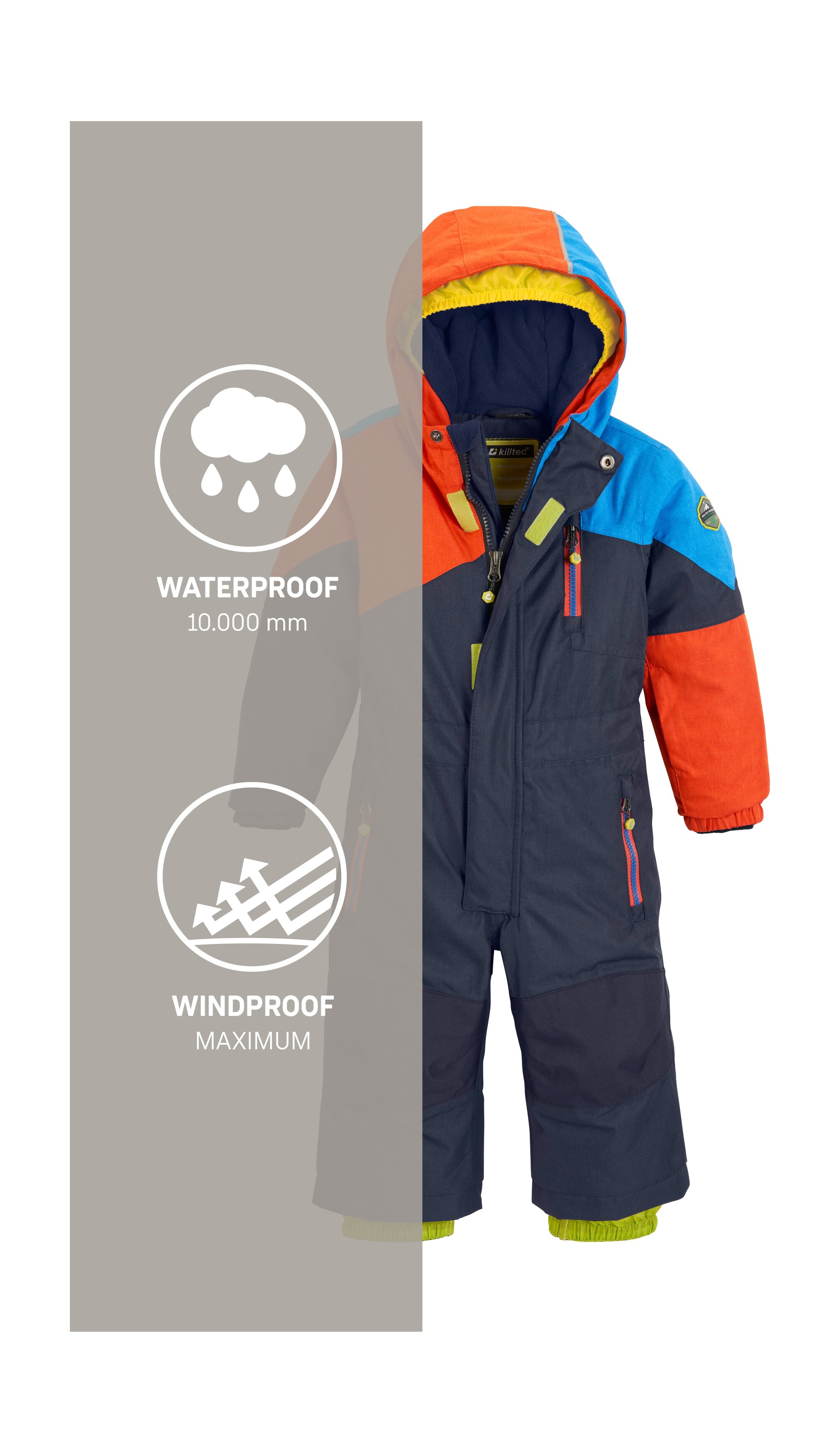 Killtec Skianzug »Kesley Mini«, Skioverall, wind- und wasserdicht, innen warmes Fleece