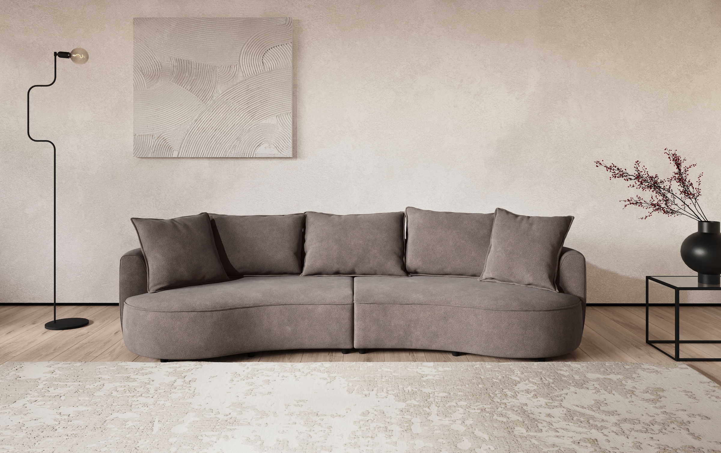 COTTA Loungesofa »Sana, Breite 296 cm« Loungesofa mit Wellenunterfederung