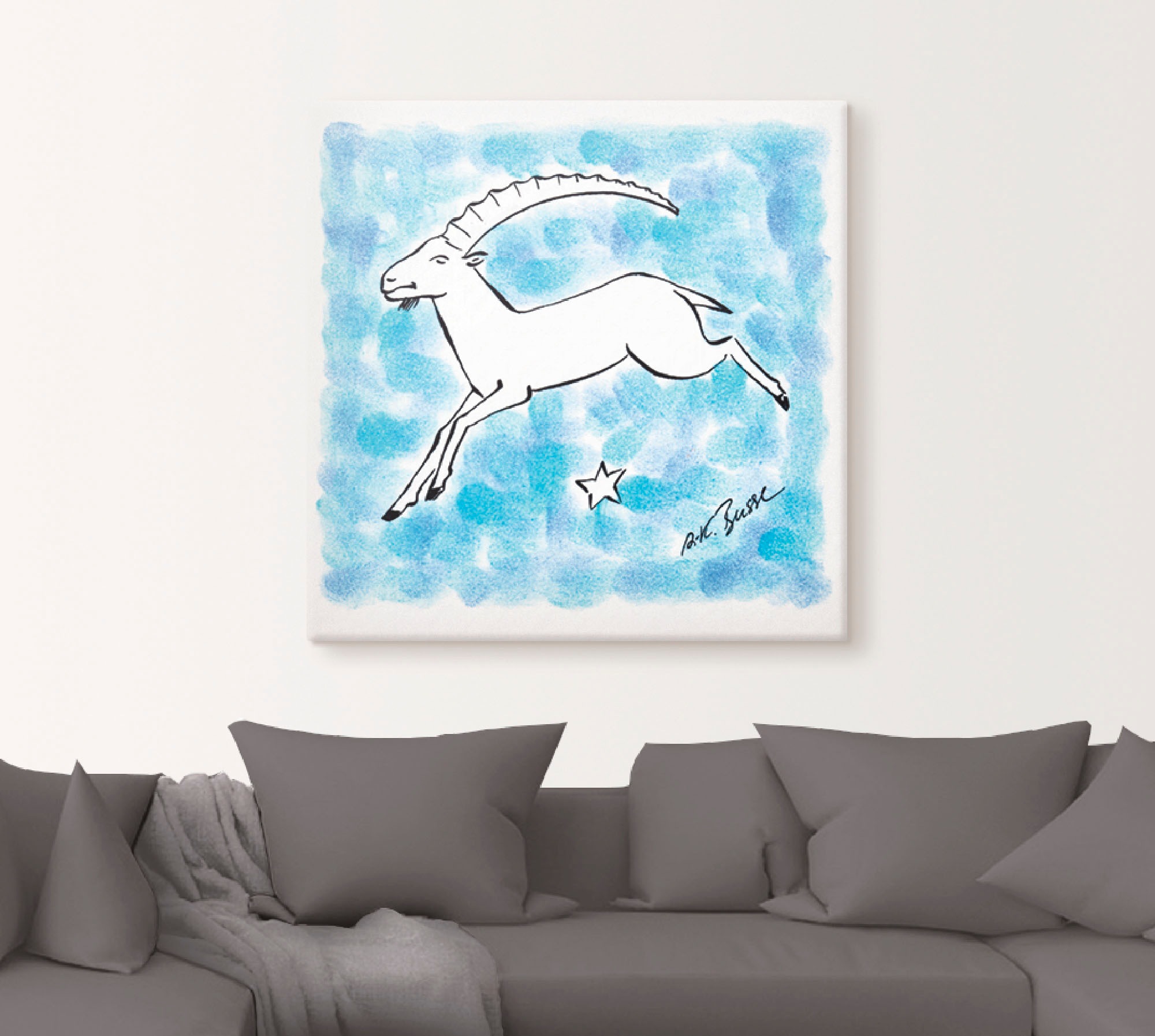 Artland Wandbild »Serie Sternzeichen Steinbock«, Sternzeichen, (1 St.), als Leinwandbild, Wandaufkleber oder Poster in versch. Größen