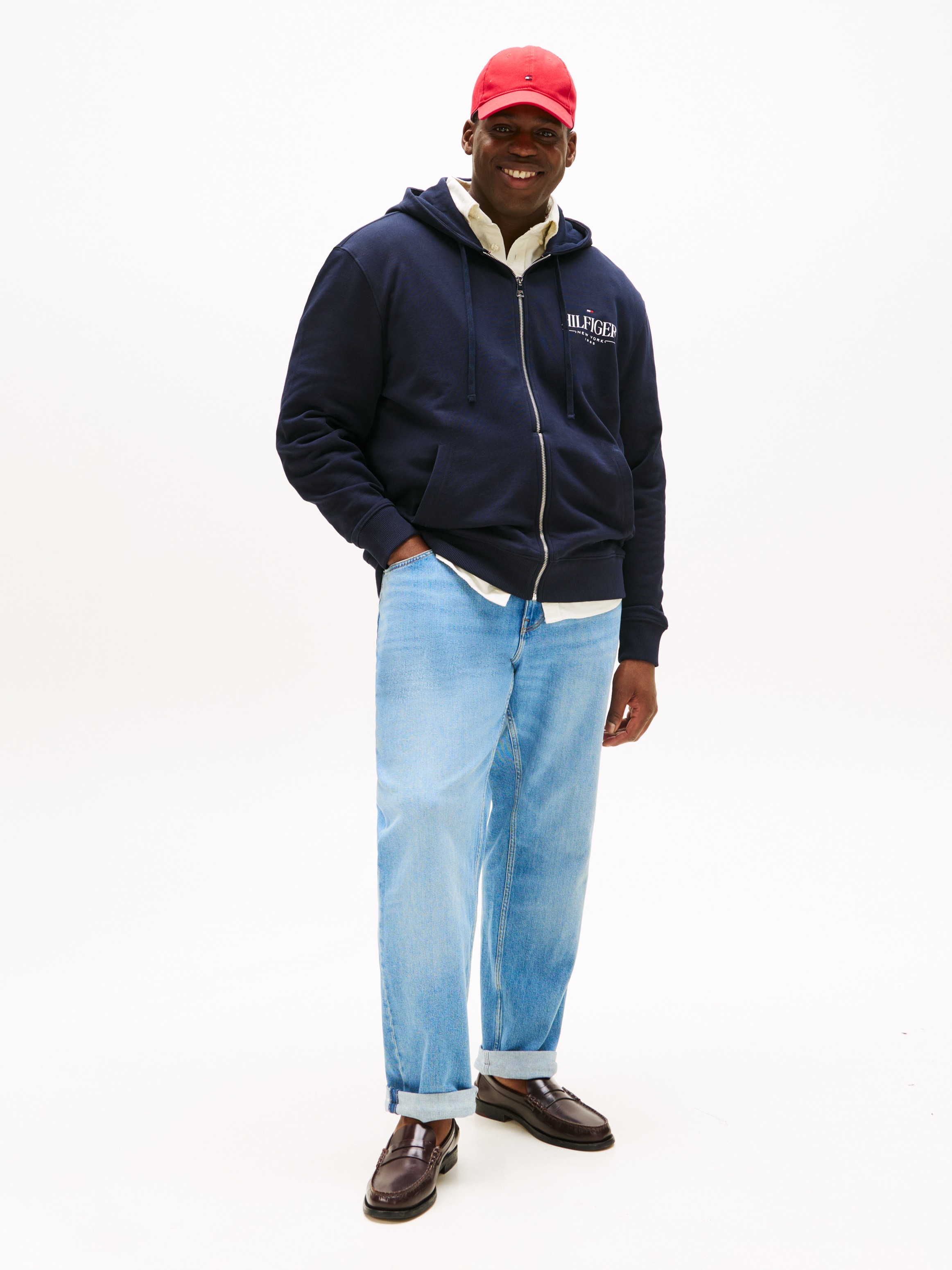 Tommy Hilfiger Big & Tall Kapuzensweatjacke »BT-HILFIGER STACKED HOODED ZIP-B«, Große Größen