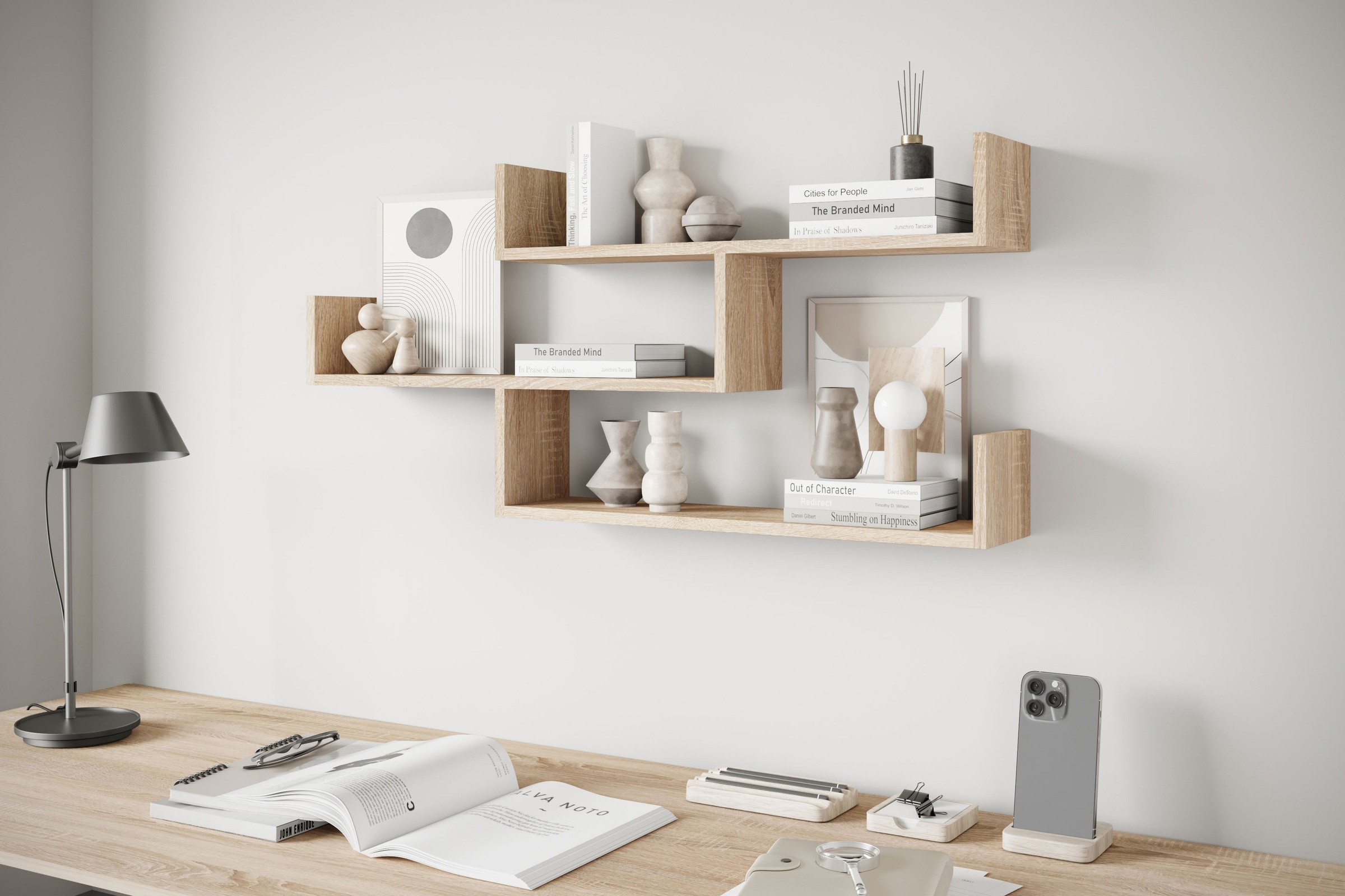 INOSIGN Wandboard »Wandregal Trio 003«, (1 St.), Hängeregal mit 5 Fächern, modernes Design, variabel einsetzbar