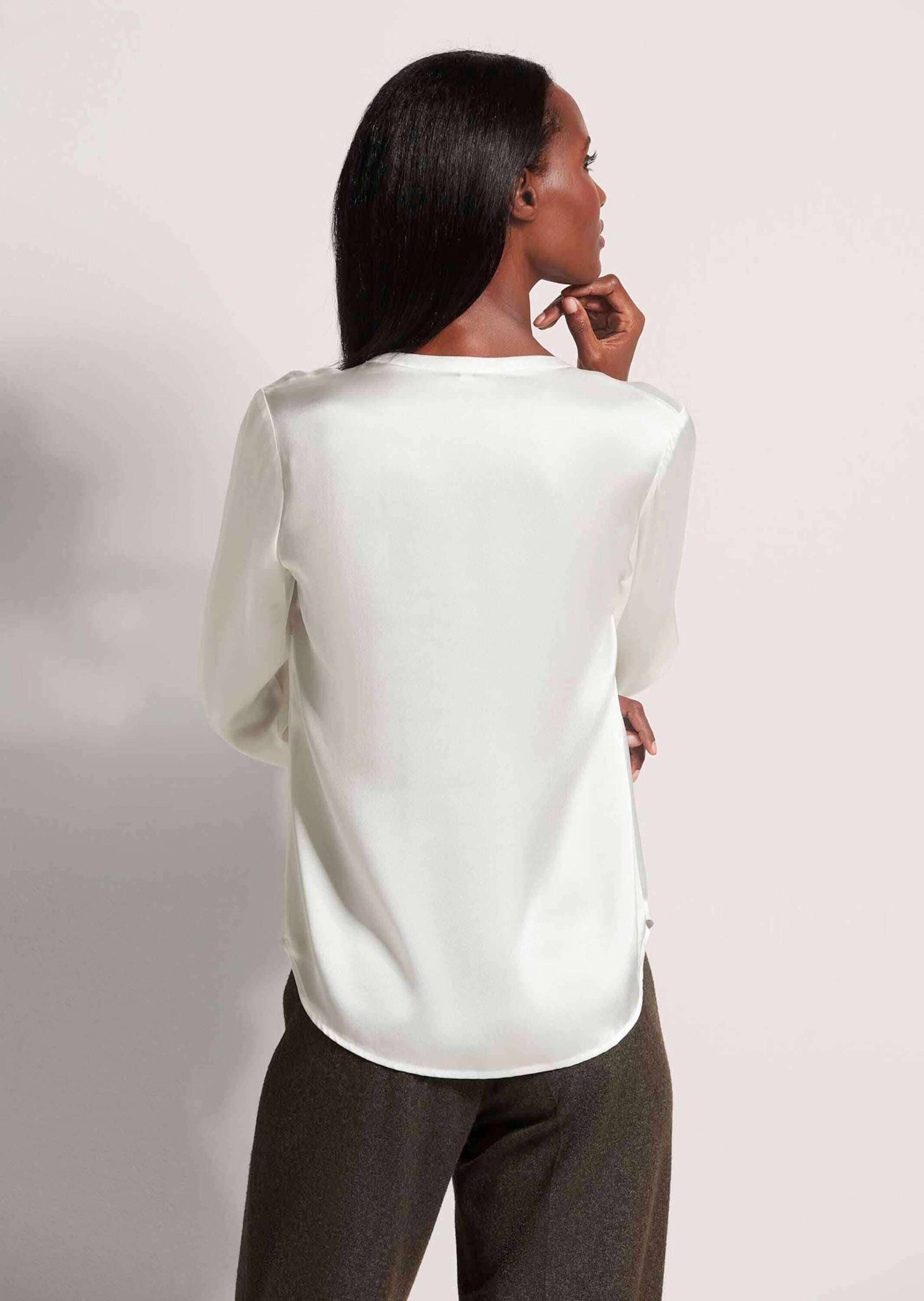 MADELEINE Langarmbluse »Bluse Satinbluse aus reiner Seide«