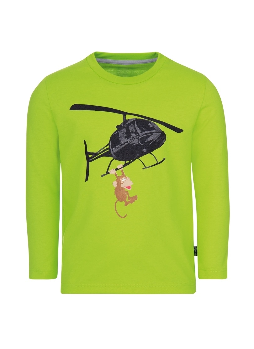 Trigema T-Shirt »TRIGEMA Lustiges Langarm-Shirt mit Hubschrauber-Druck«, (1 tlg.)
