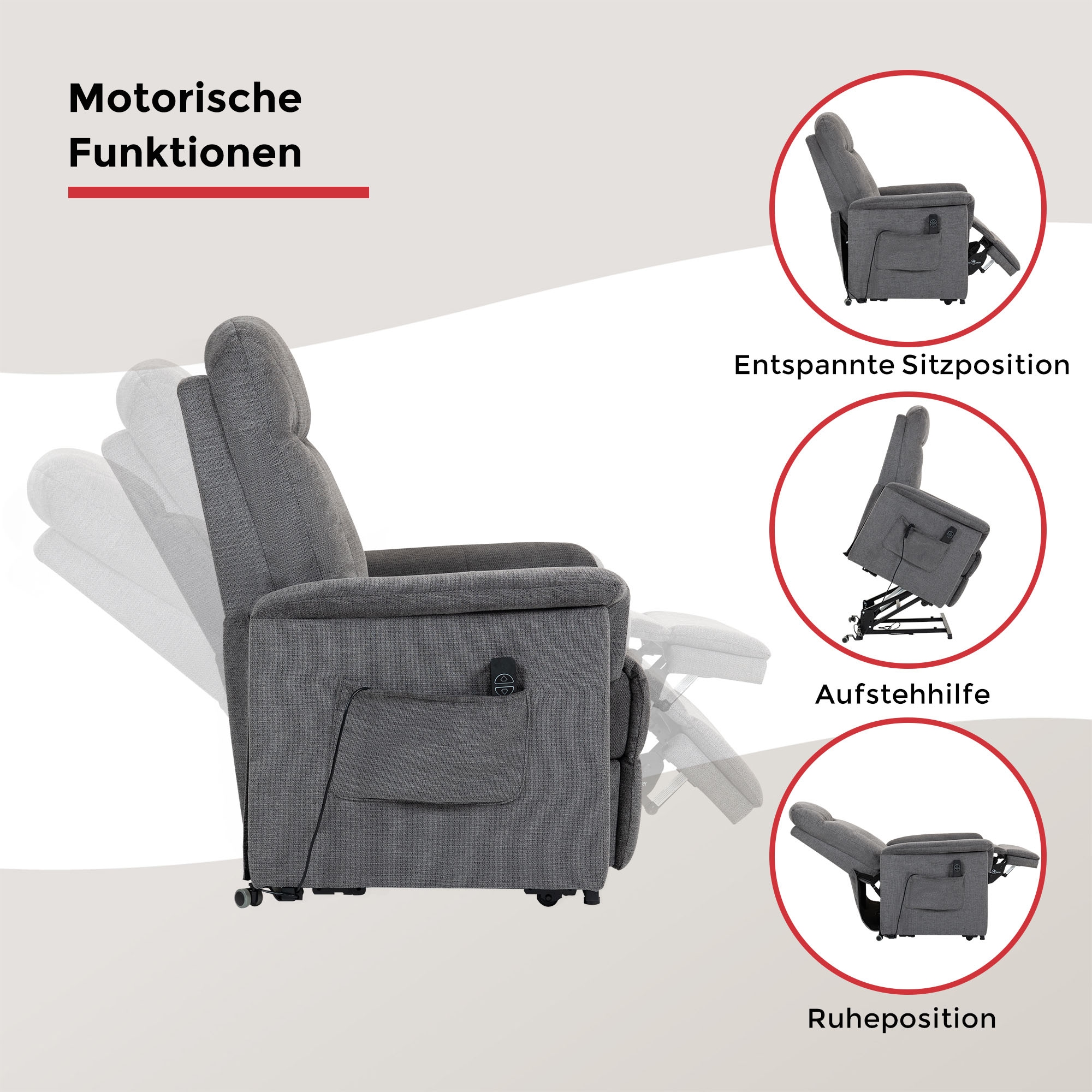 Duo Collection »TV-Sessel Pylos« 1 Stk. tlg. Relaxfunktion und Taschenfederkern mit Stahlwellenunterfederung