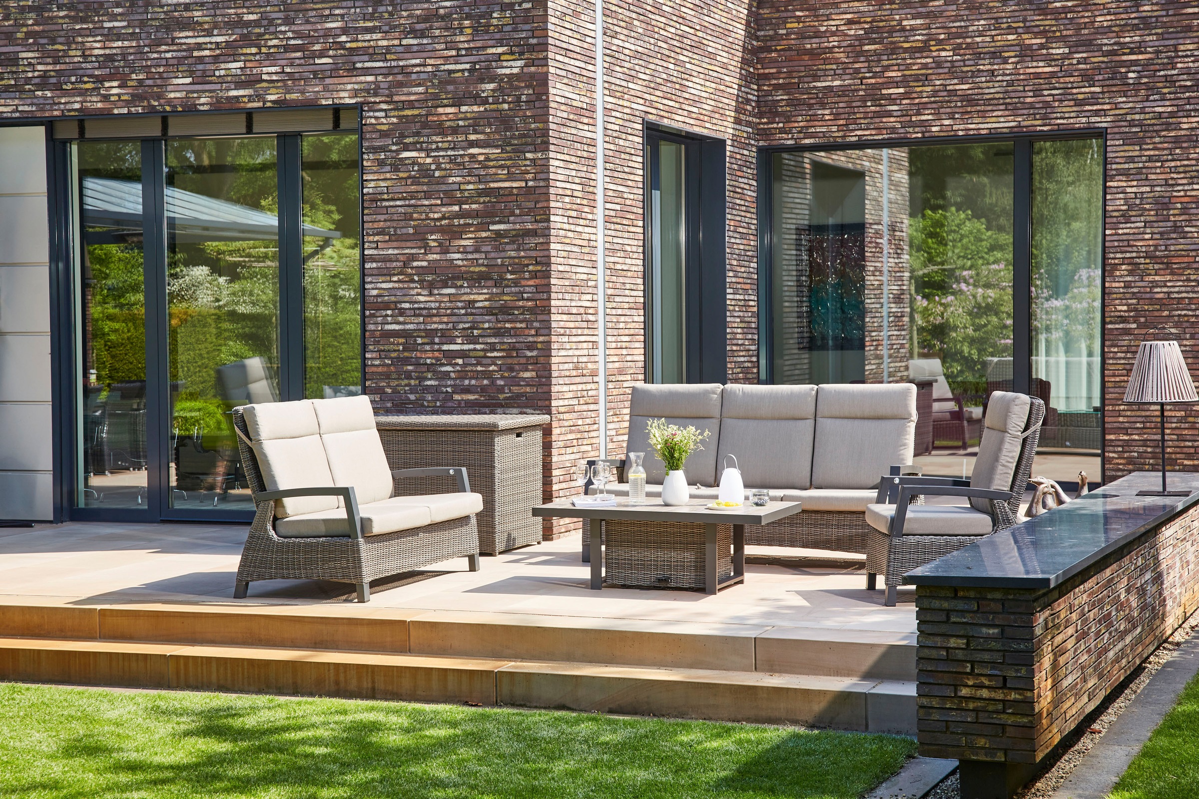 Siena Garden Kissenbox »Corido«, BxT: 85x167 cm, in charcoal grey, mit 2 Dämpfern