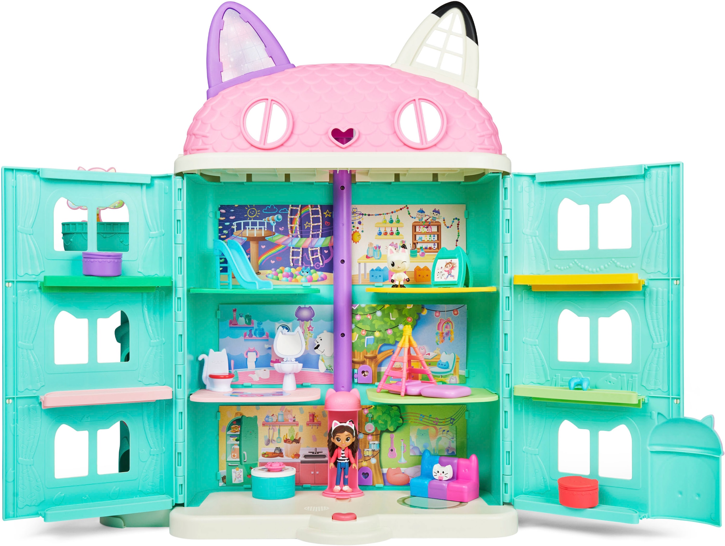 Spin Master Puppenhaus »Gabby's Dollhouse – Gabby's Purrfect Puppenhaus«, mit 2 Spielzeugfiguren und Soundeffekten