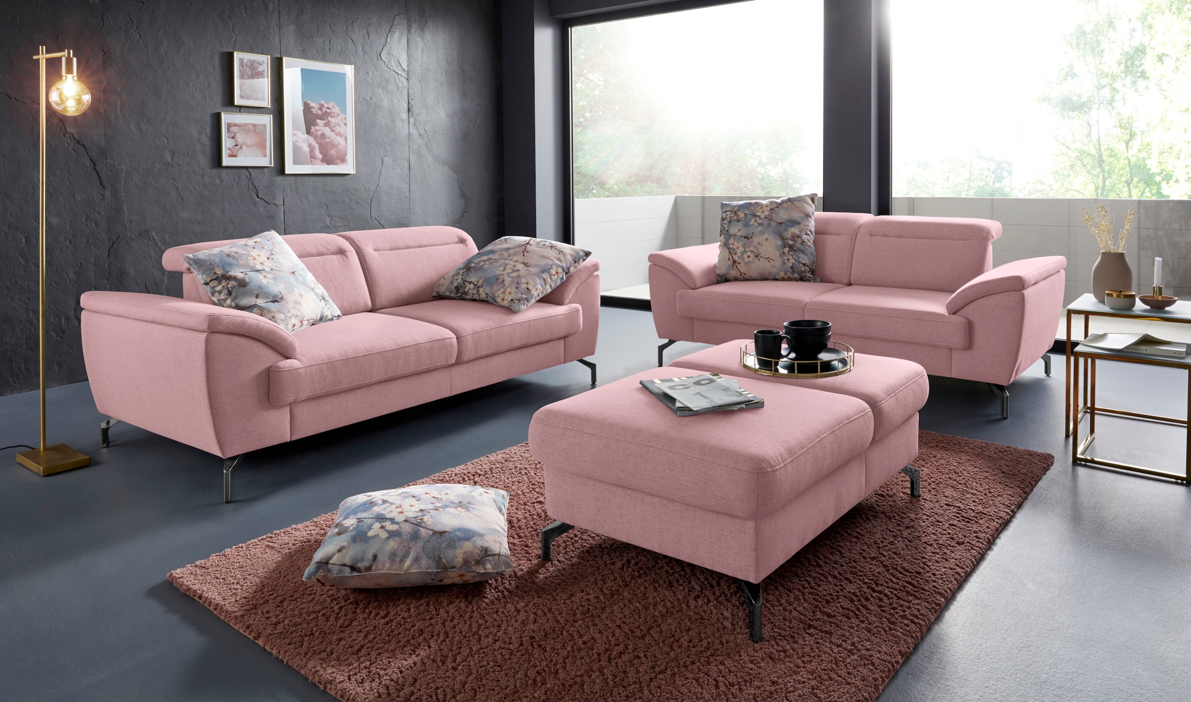 sit&more Hocker »Percy« Fußhöhe 15cm, mit Klappfunktion, wahlweise in 2 Fußfarben