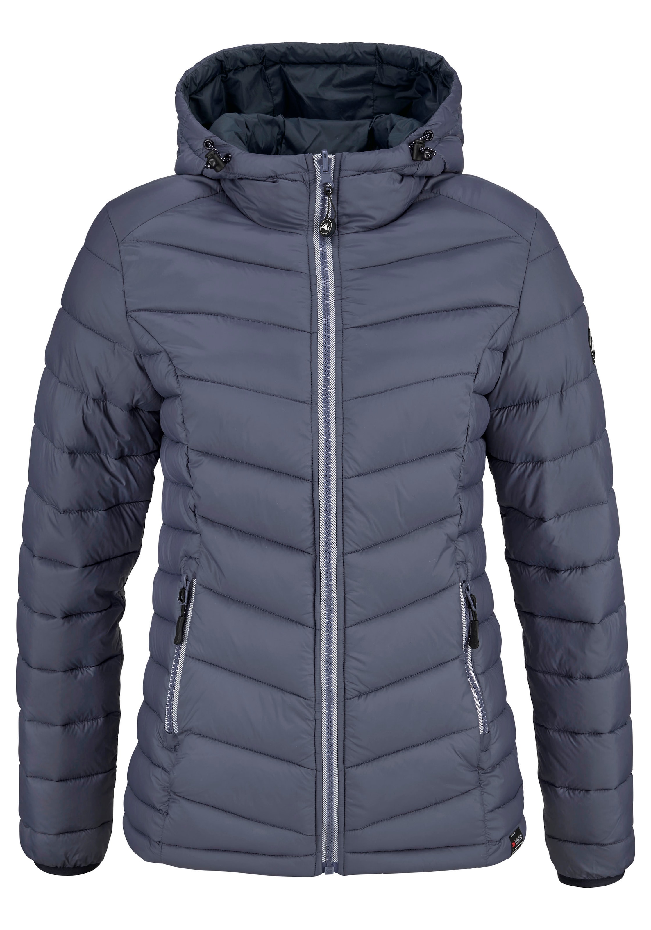 Polarino Steppjacke, mit Kapuze, für kühle Tage, aus leichtem Webmaterial, wasserabweisend