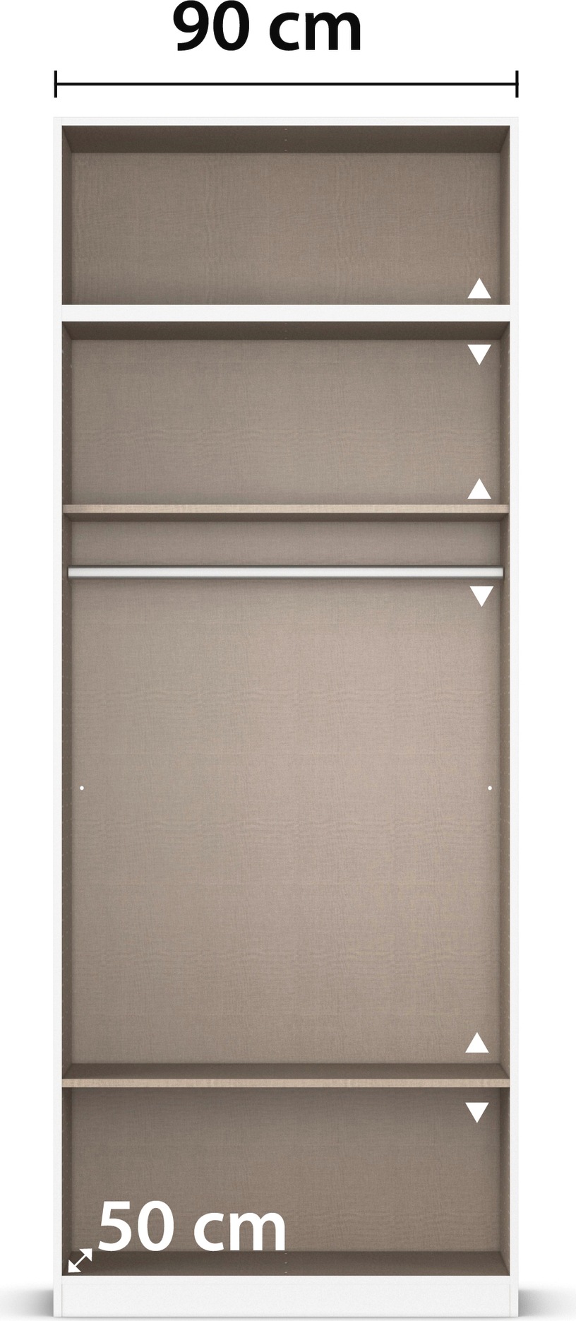 rauch Drehtürenschrank »Prandon B«, (Set, 2 St.), mit 2 Schubladen sowie Aufsatzelement, Metallgriffe quer