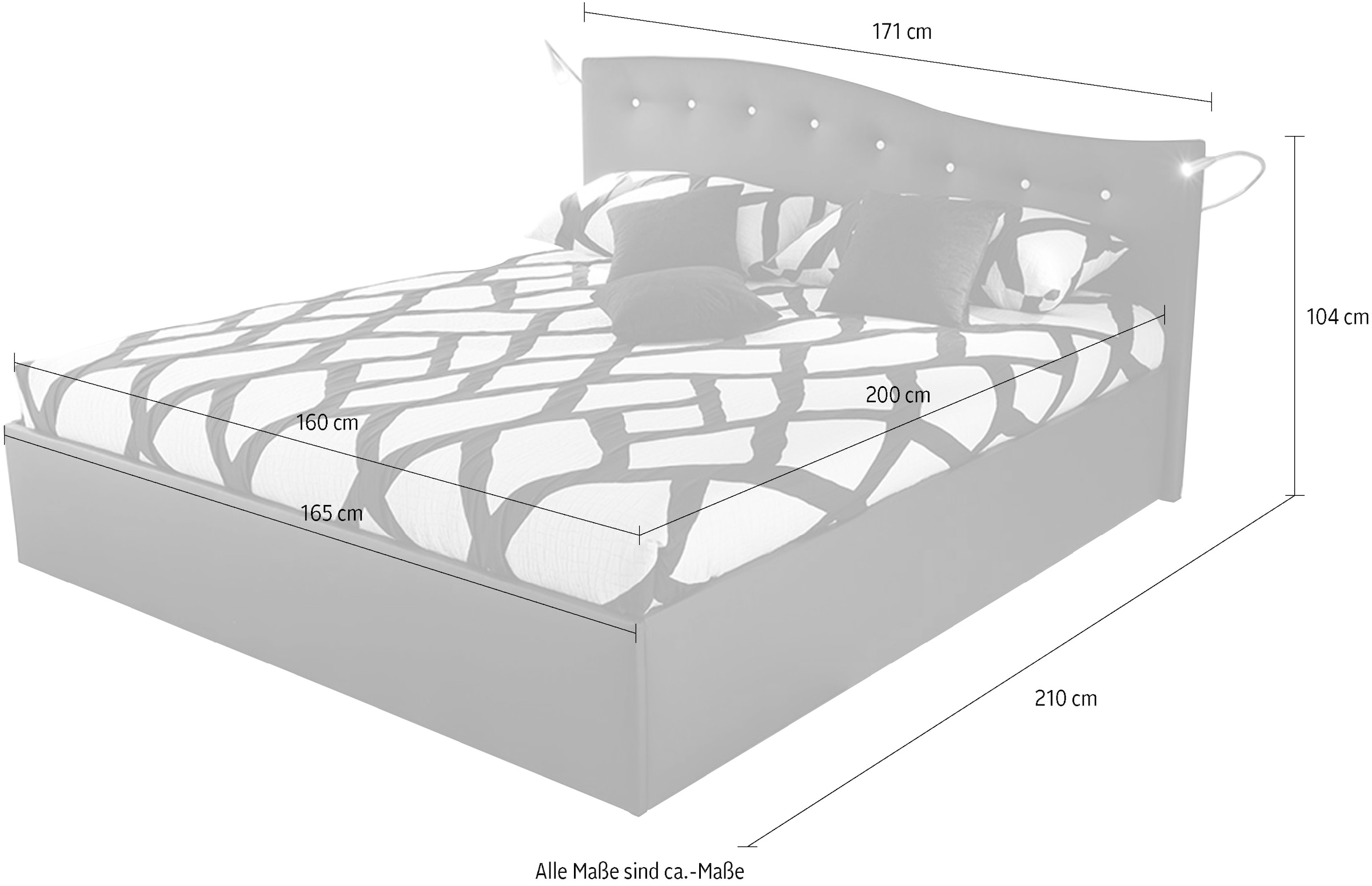 Westfalia Schlafkomfort Polsterbett »Castello in verschiedenen Härtegraden und Größen« wahlweise mit oder ohne Bettkasten