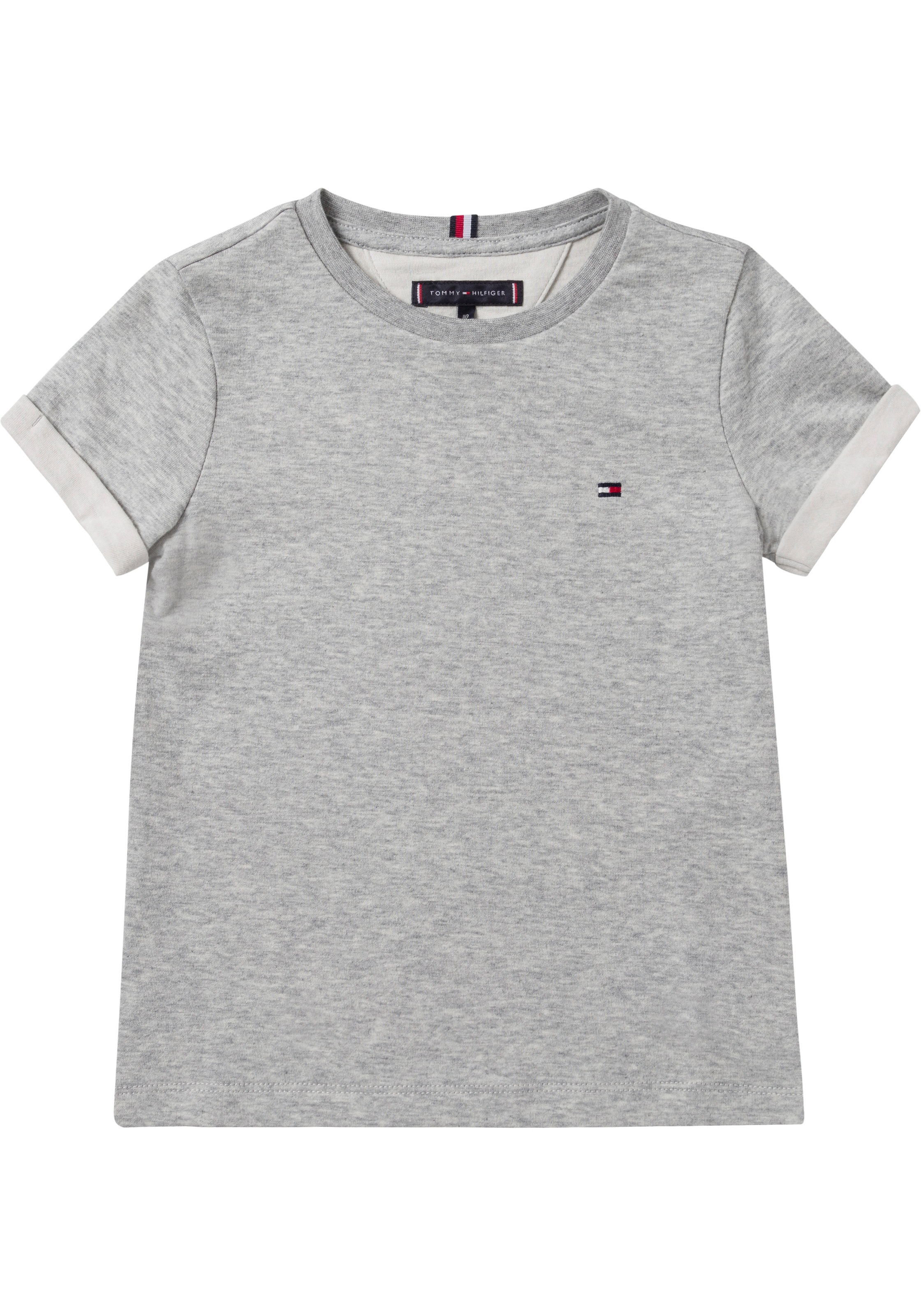 Tommy Hilfiger T-Shirt »DOUBLE FACE TEE S/S« (1 tlg.) mit kurzen Ärmeln und genähtem Umschlag