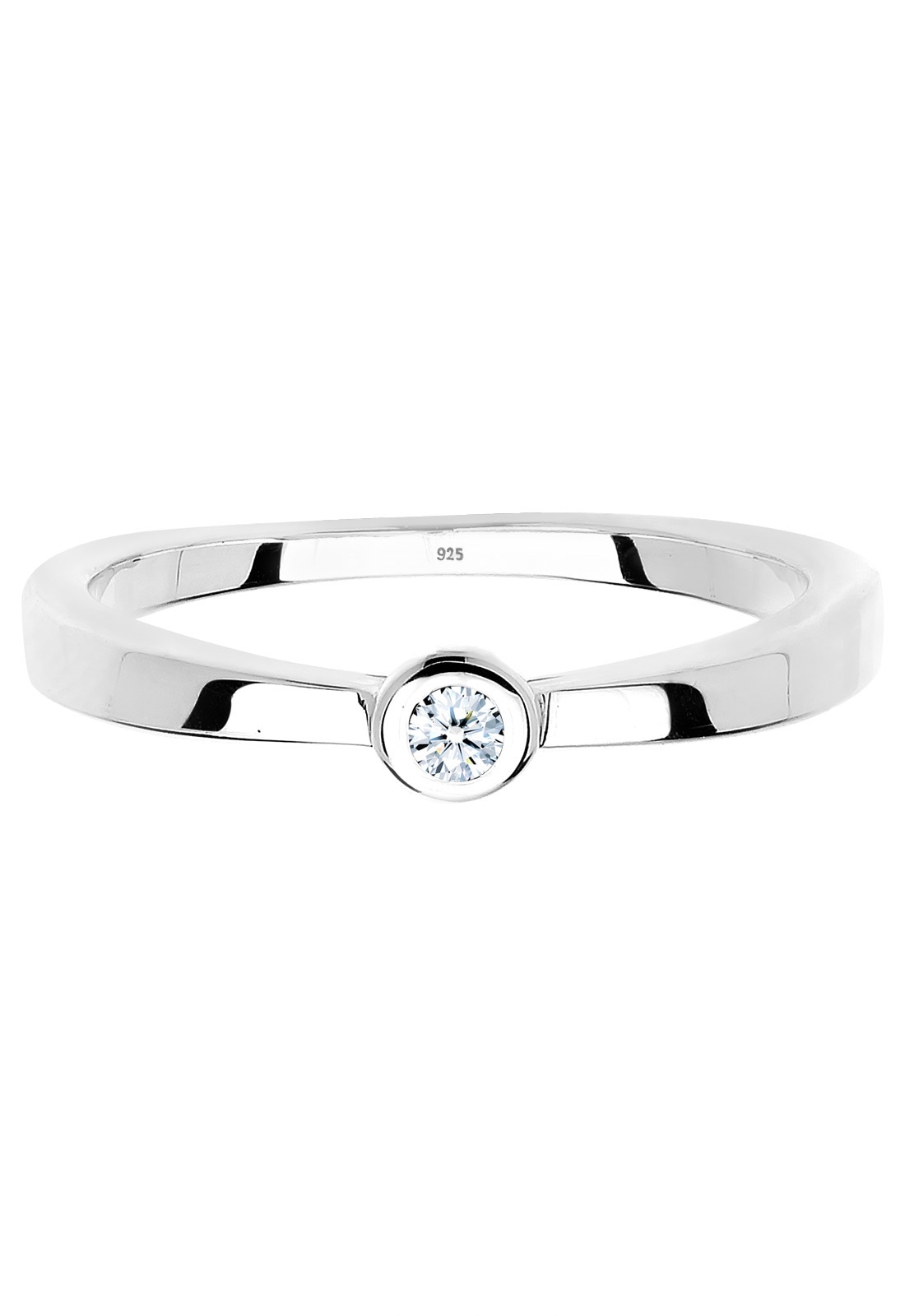 Elli DIAMONDS Verlobungsring »Ring Diamant Weiß Brillantschliff (0.03 ct) 925 Sterling Silber«