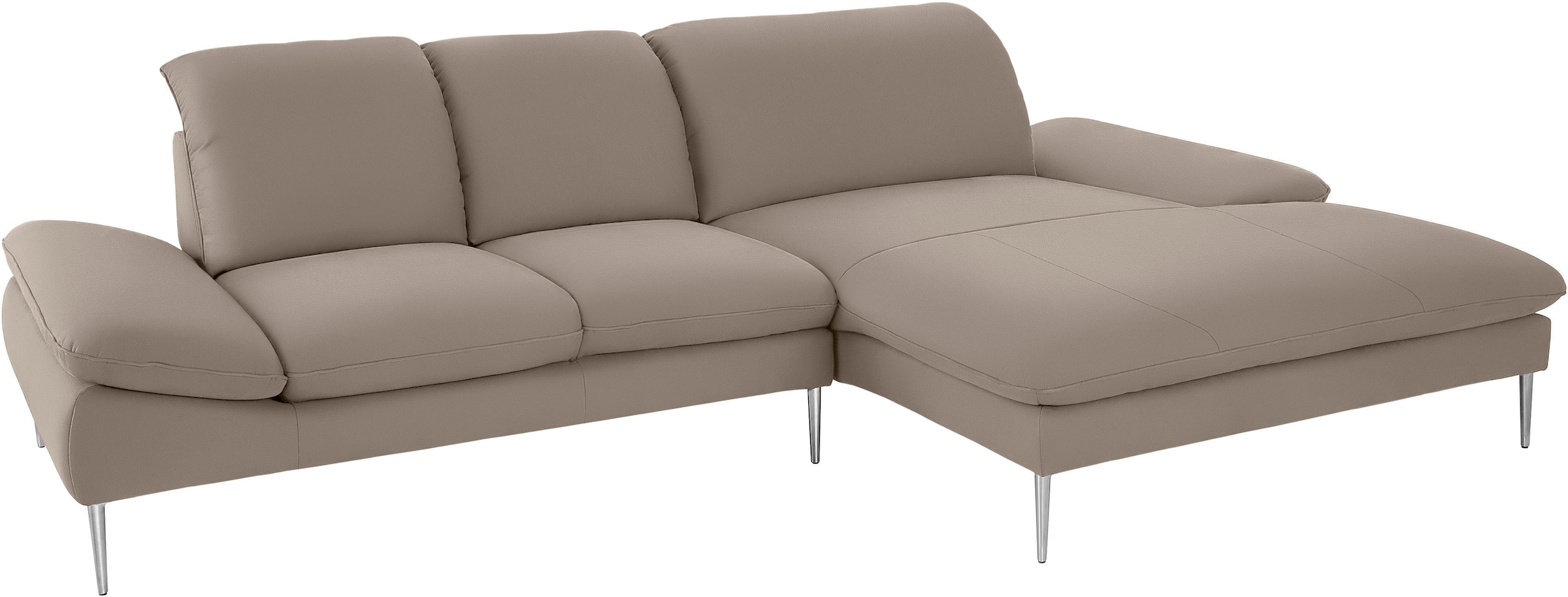 W.SCHILLIG Ecksofa »enjoy&MORE, Designsofa, elegant und bequem, L-Form«, mit Sitztiefenverstellung, Füße Chrom glänzend, Breite 310 cm