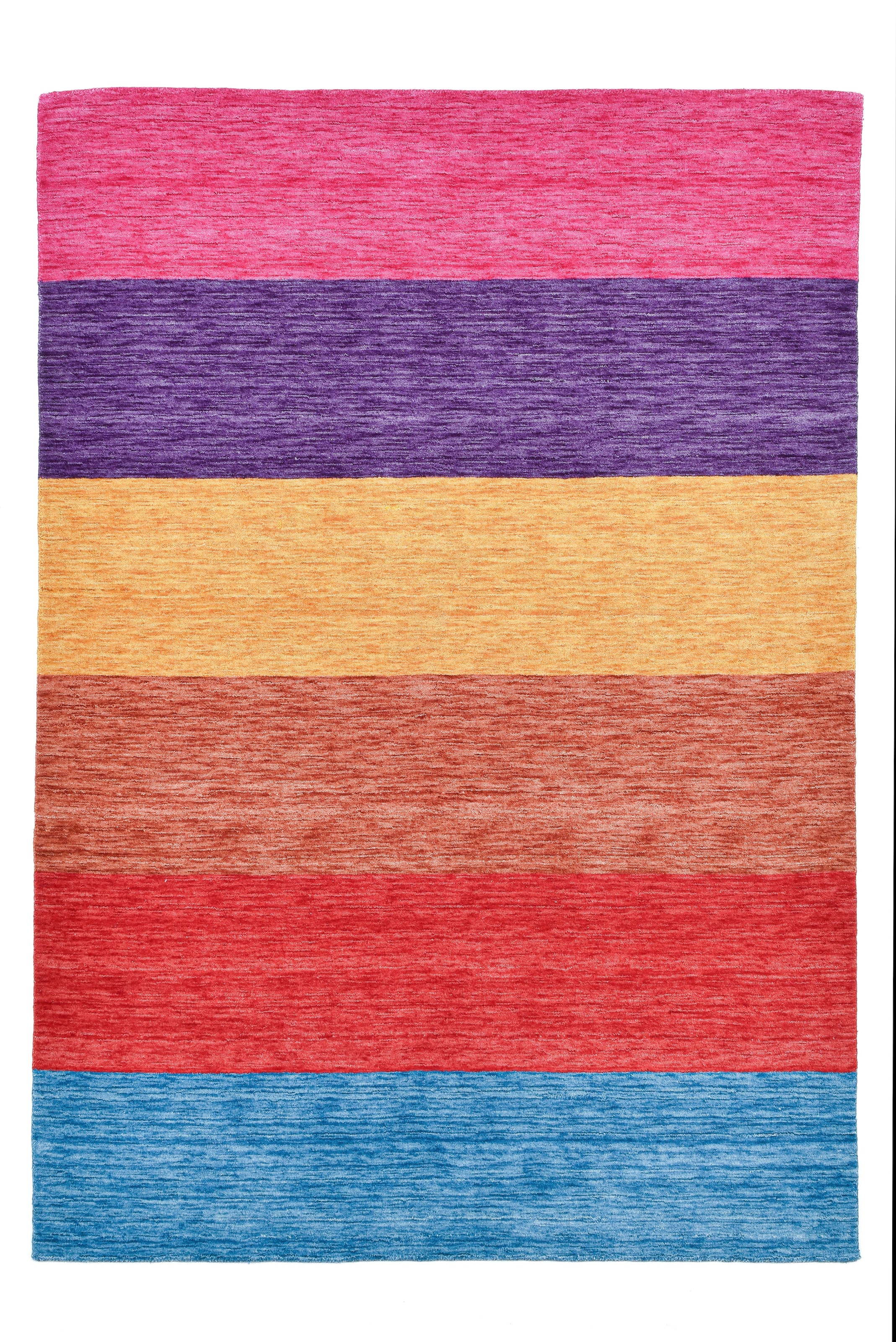 Home affaire Wollteppich »Angern«, rechteckig, Handweb Teppich, gestreift, reine Wolle, handgewebt, brilliante Farben
