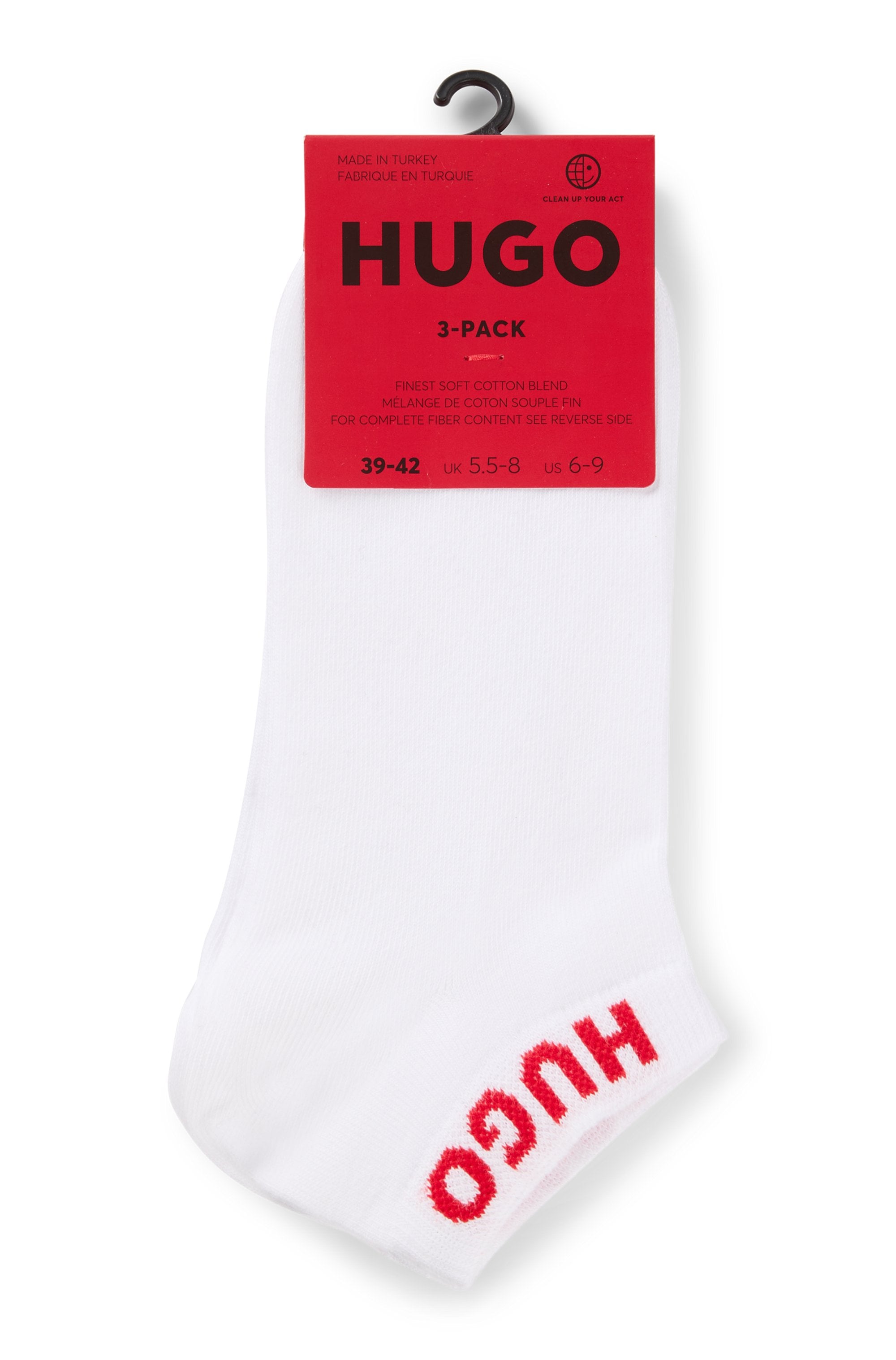 HUGO Underwear Freizeitsocken »3P AS UNI CC«, (Packung, 3er), mit Logostickerei