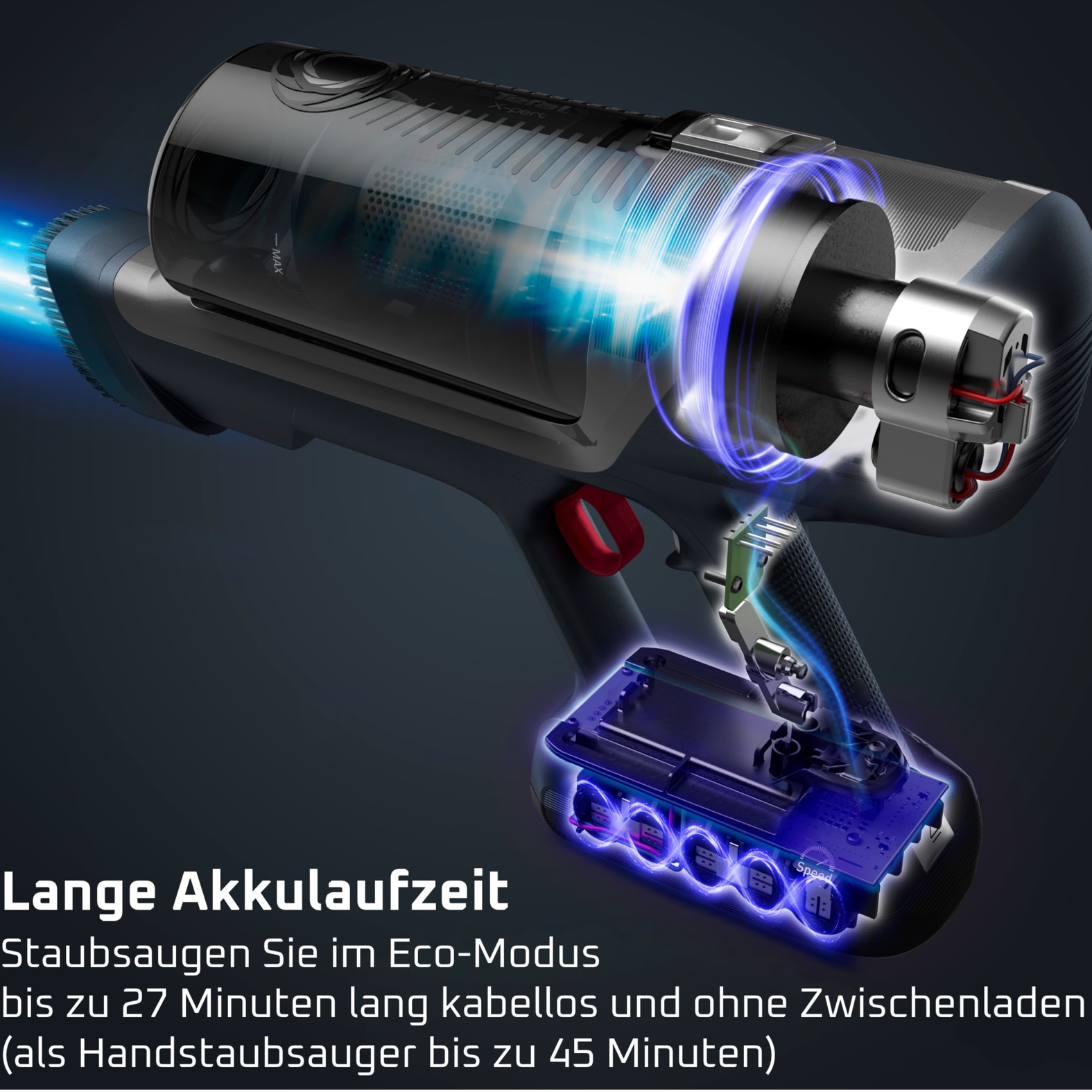 Rowenta Akku-Hand-und Stielstaubsauger »RH6838 X-Pert 6.60 Essential« 45 Min Laufzeit, LED-Düse, Herausnehmbarer Akku, integriertes Zubehör