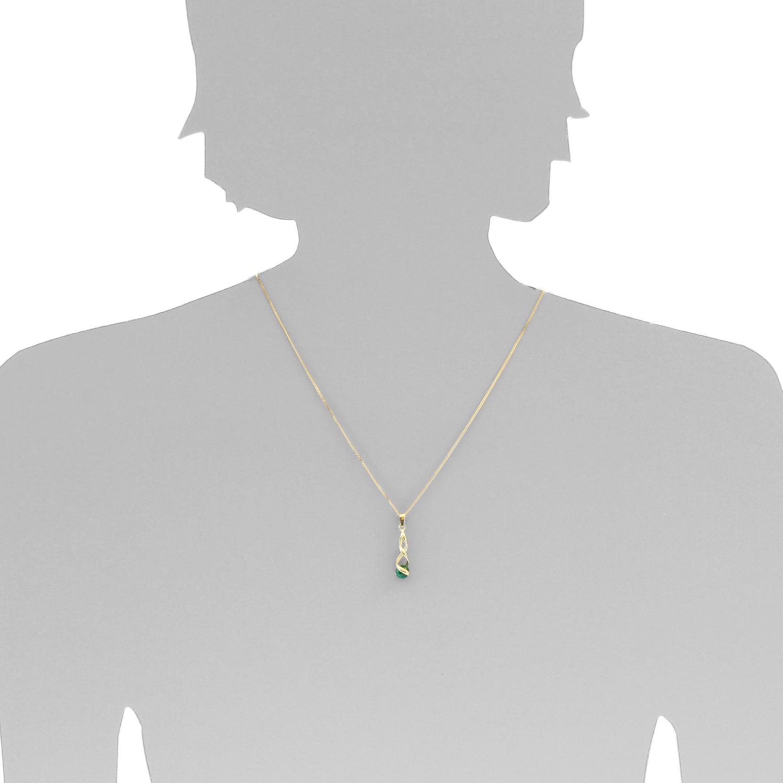 OSTSEE-SCHMUCK Kettenanhänger »- Lusia - Gold 333/000 - Malachit« ()