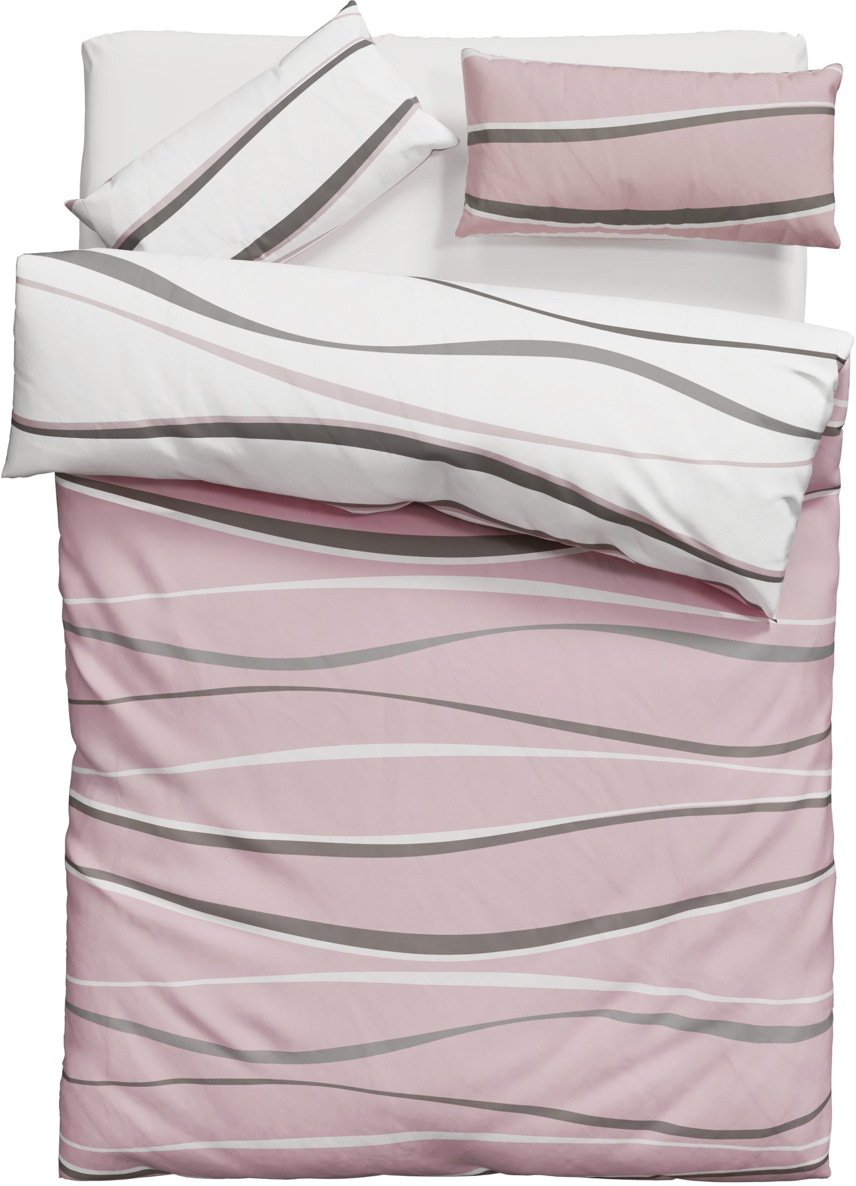 OTTO home Wendebettwäsche »Alvara« 2 Stk. tlg. in Gr. 135x200 oder 155x220 cm, 100% Baumwolle, grafisches Motiv