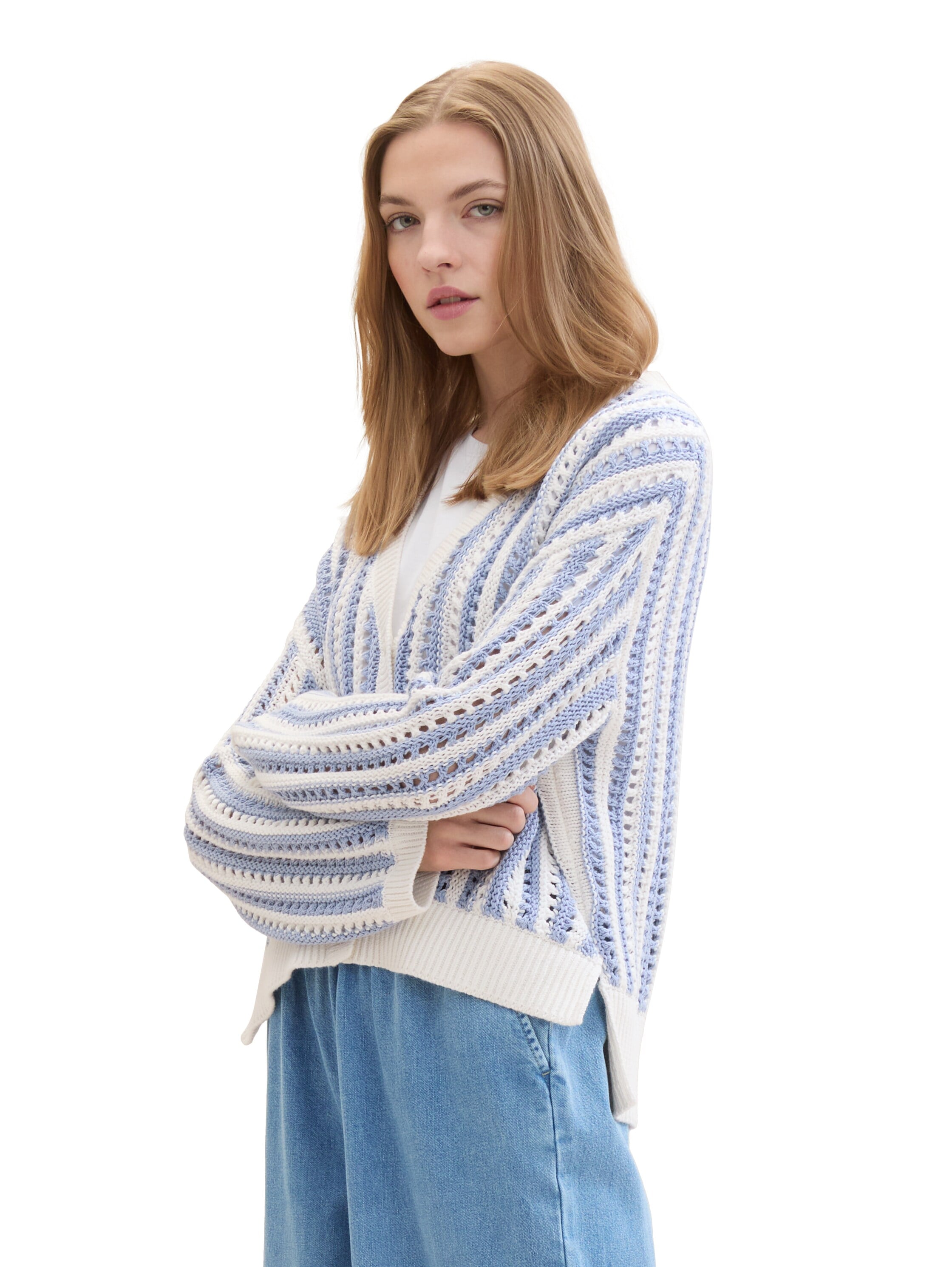 TOM TAILOR Denim Cardigan, aus Strick und mit Knopfleiste