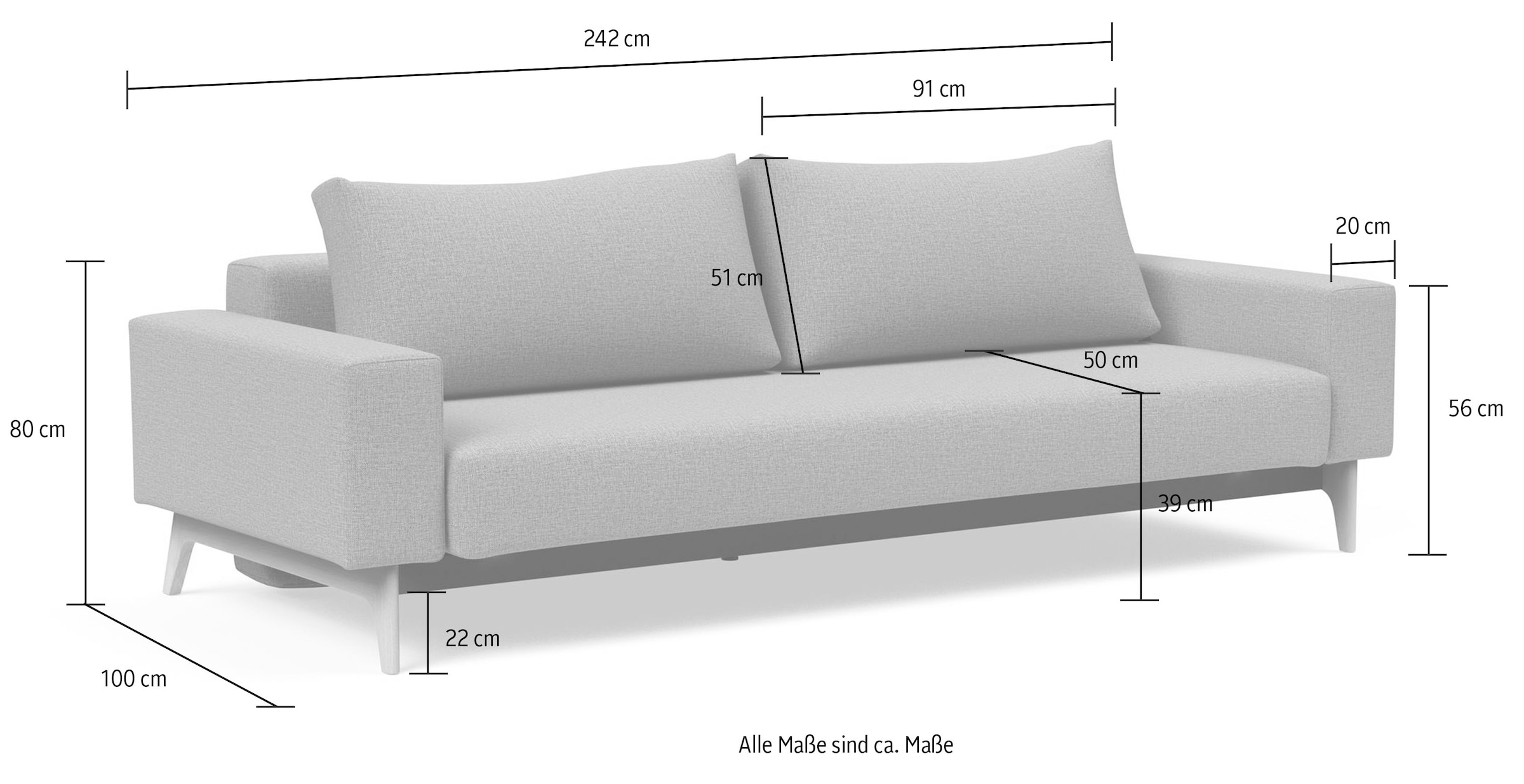 INNOVATION LIVING ™ Schlafsofa »IDUN hochwertig, komfortabel und modern«, Multifunktionssofa, extrabequem durch Taschenfederkern, Dauerschläfer