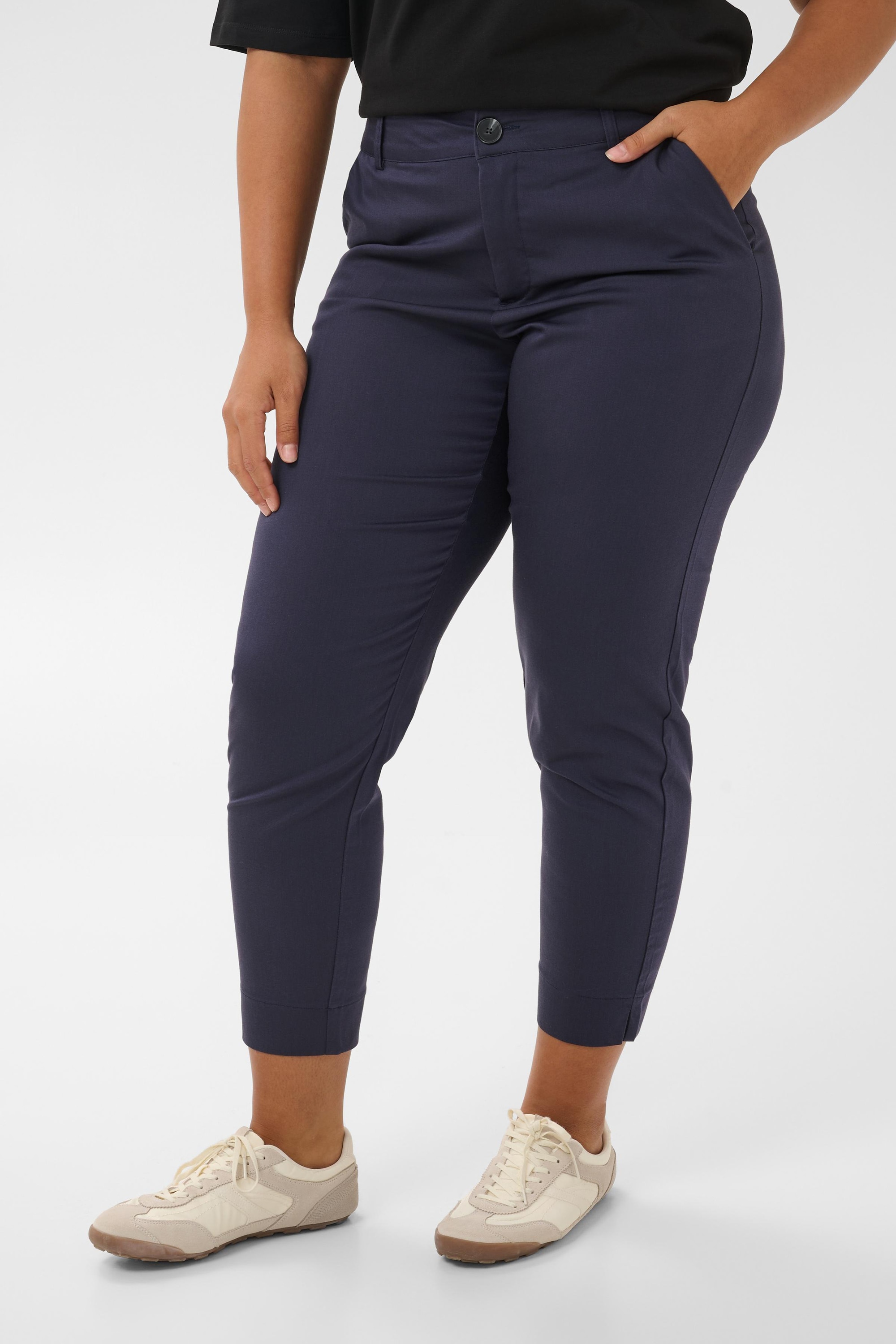 KAFFE Curve Stoffhose »Kaffe Curve Damen Hose  Slim Fit Große Größen Casual Chino Stoffhose«