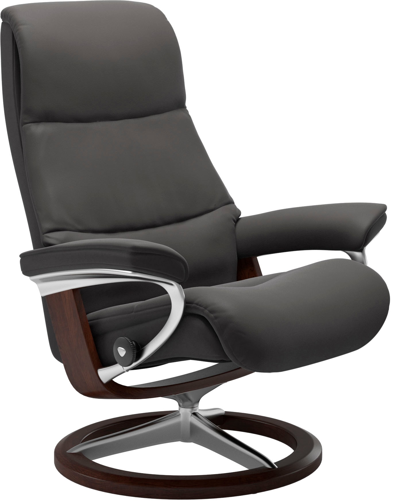 Stressless® Relaxsessel »View«, (Set, Relaxsessel mit Hocker), mit Signature Base, Größe S,Gestell Braun