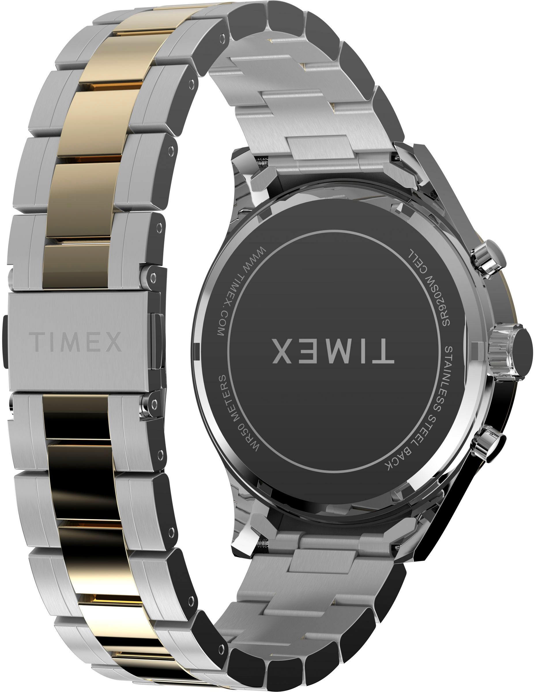 Timex Chronograph »DRESS CHRONO« Quarzuhr, Armbanduhr, Herrenuhr,Edelstahlarmband,Stoppfunktion,Tag