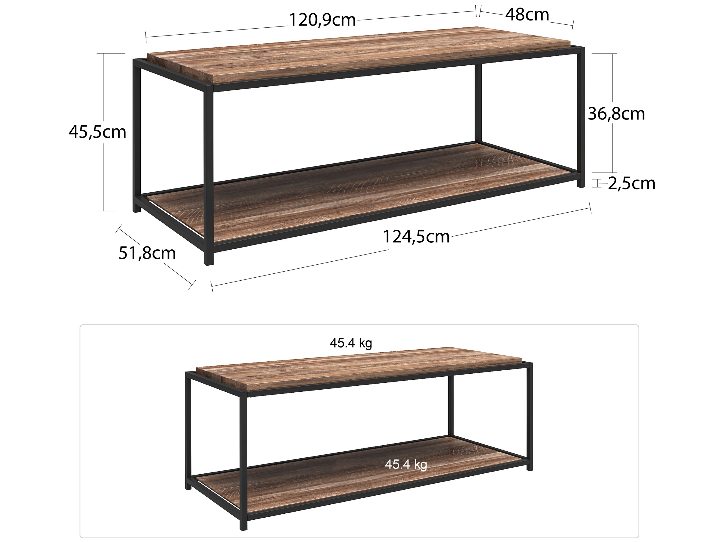 Dorel Home Couchtisch »Quincy«, (1 St.), Couchtisch, schwebender Tischplatten-Look, Breite 52 cm, Höhe 46 cm
