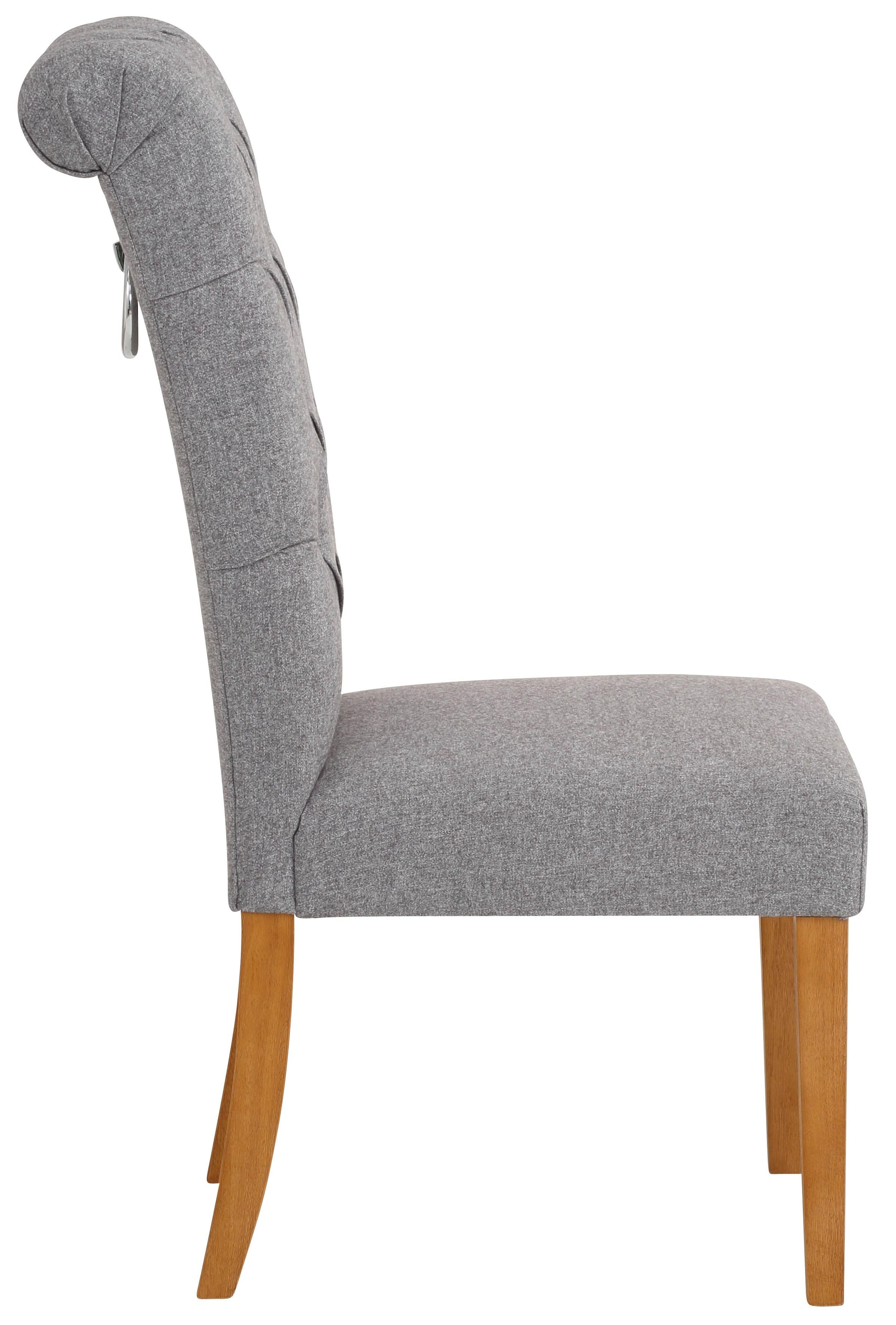 Home affaire Esszimmerstuhl »Liao«, (Set), Webstoff-Struktur (100% Polyester), 2er-Set, mit edler Knopfheftung in der Rückenlehne