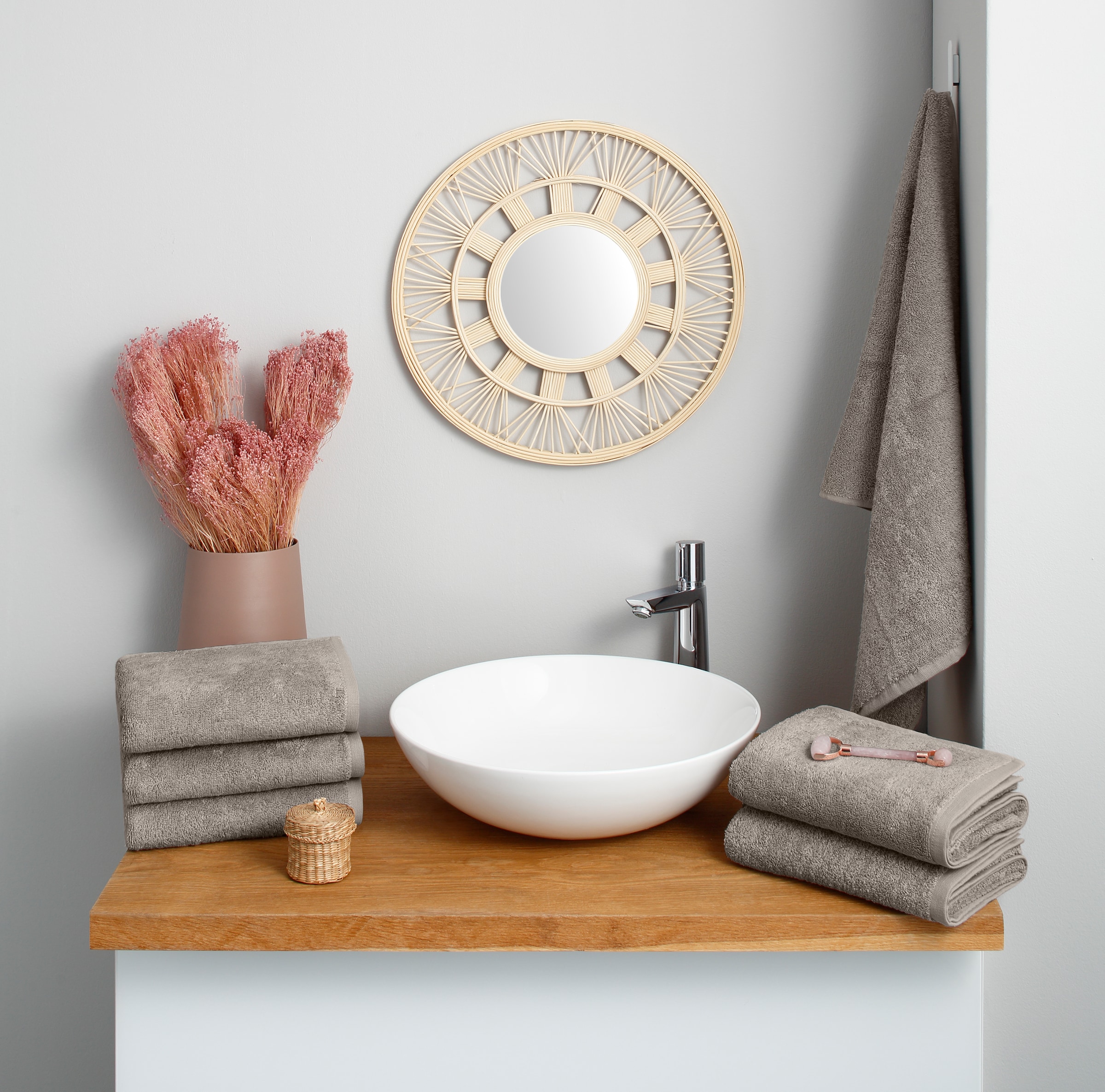OTTO home Handtücher »Handtuch Merida, als Set und Serie erhältlich, 6 Handtücher 50x100 cm« kuschelig weich, einfarbig, 100% Baumwolle